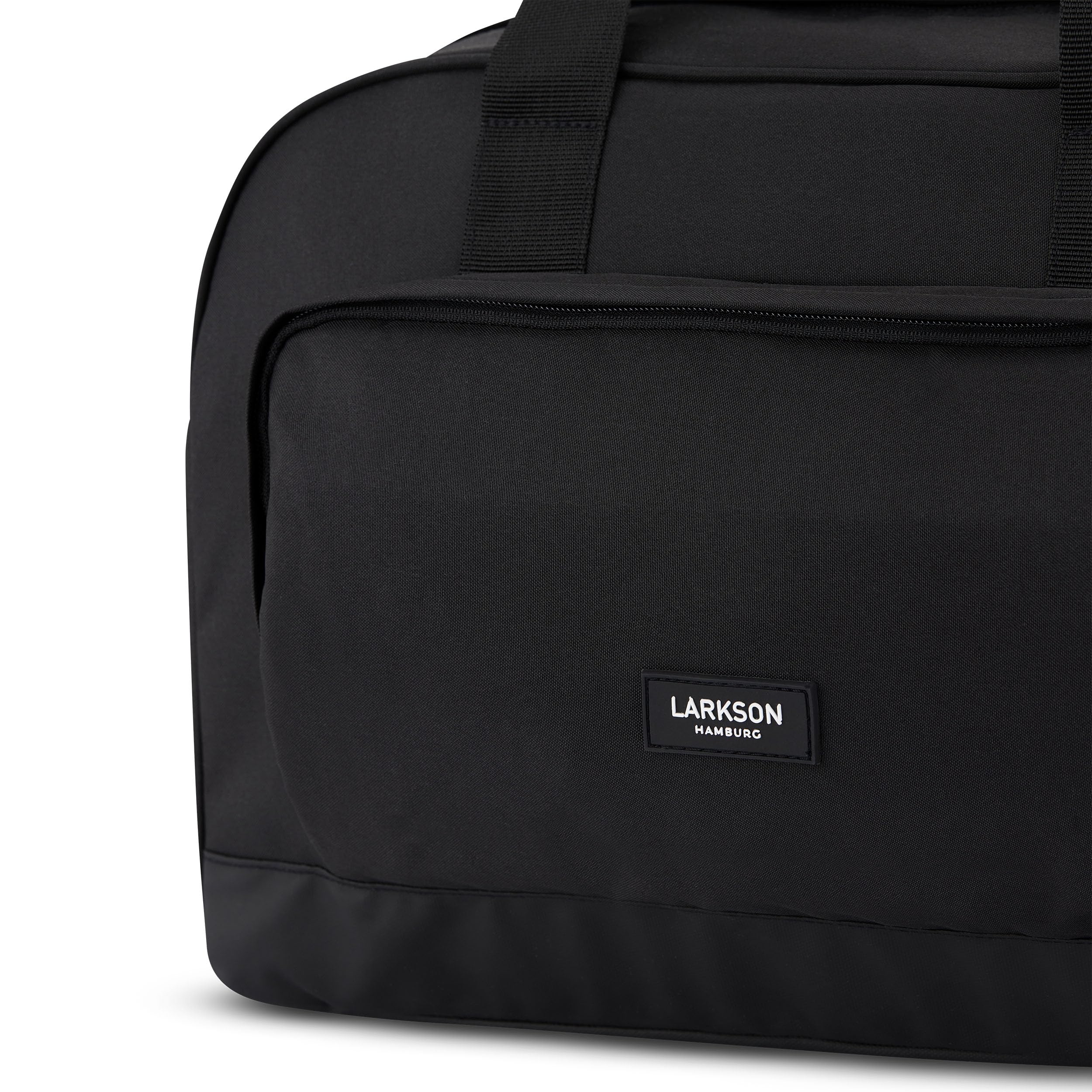 Larkson Holdall Finja Medium stylowa torba podróżna z przegródką na buty, weekendowa, z paskiem na kółkach, PET z recyklingu, wodoodporna, Czarny, Torba podróżna