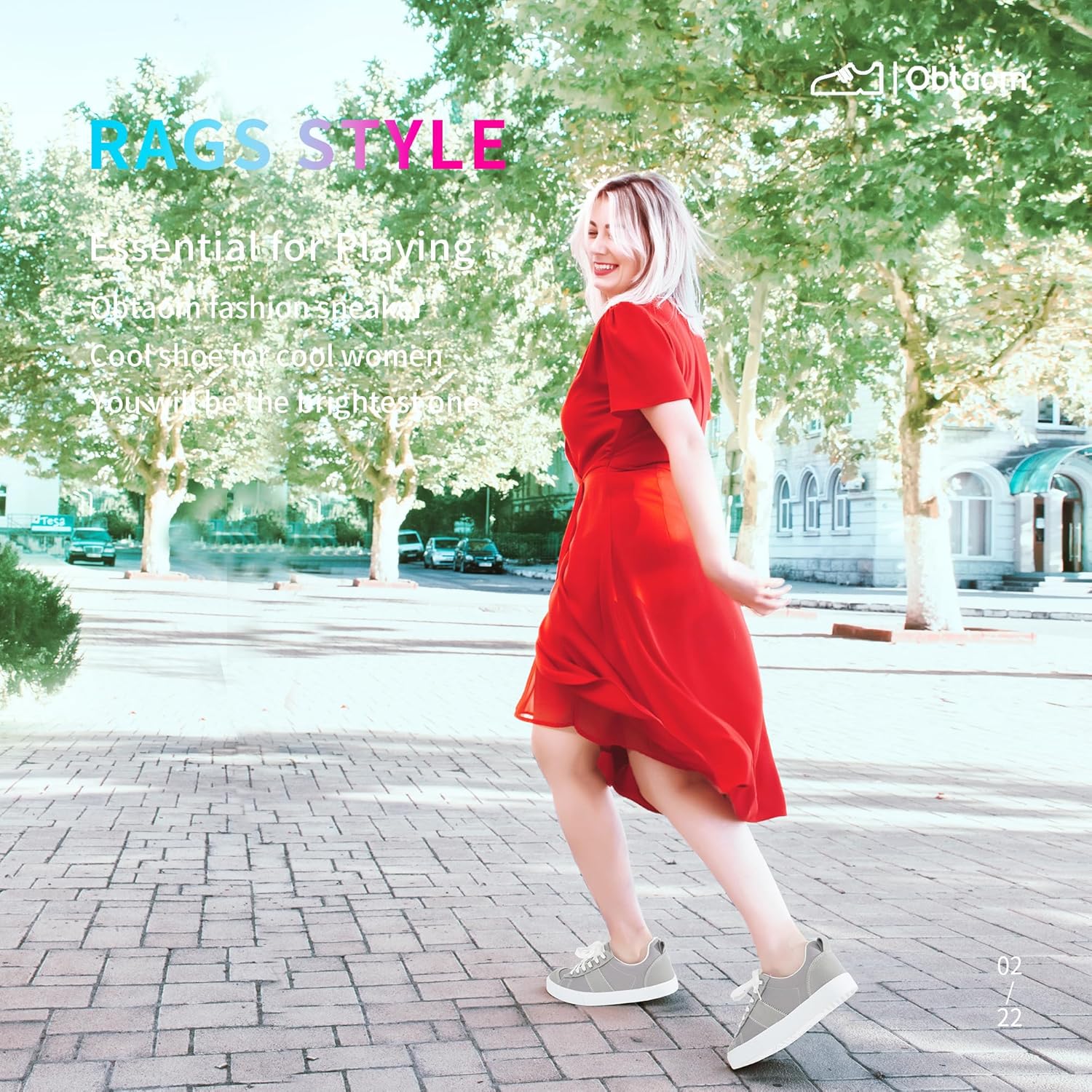 Obtaom Women's Canvas Sneakers Cute Lace up Fashion Sneaker Comfortable Skate Shoe for Lady Casual Tennis Flats - Image 2