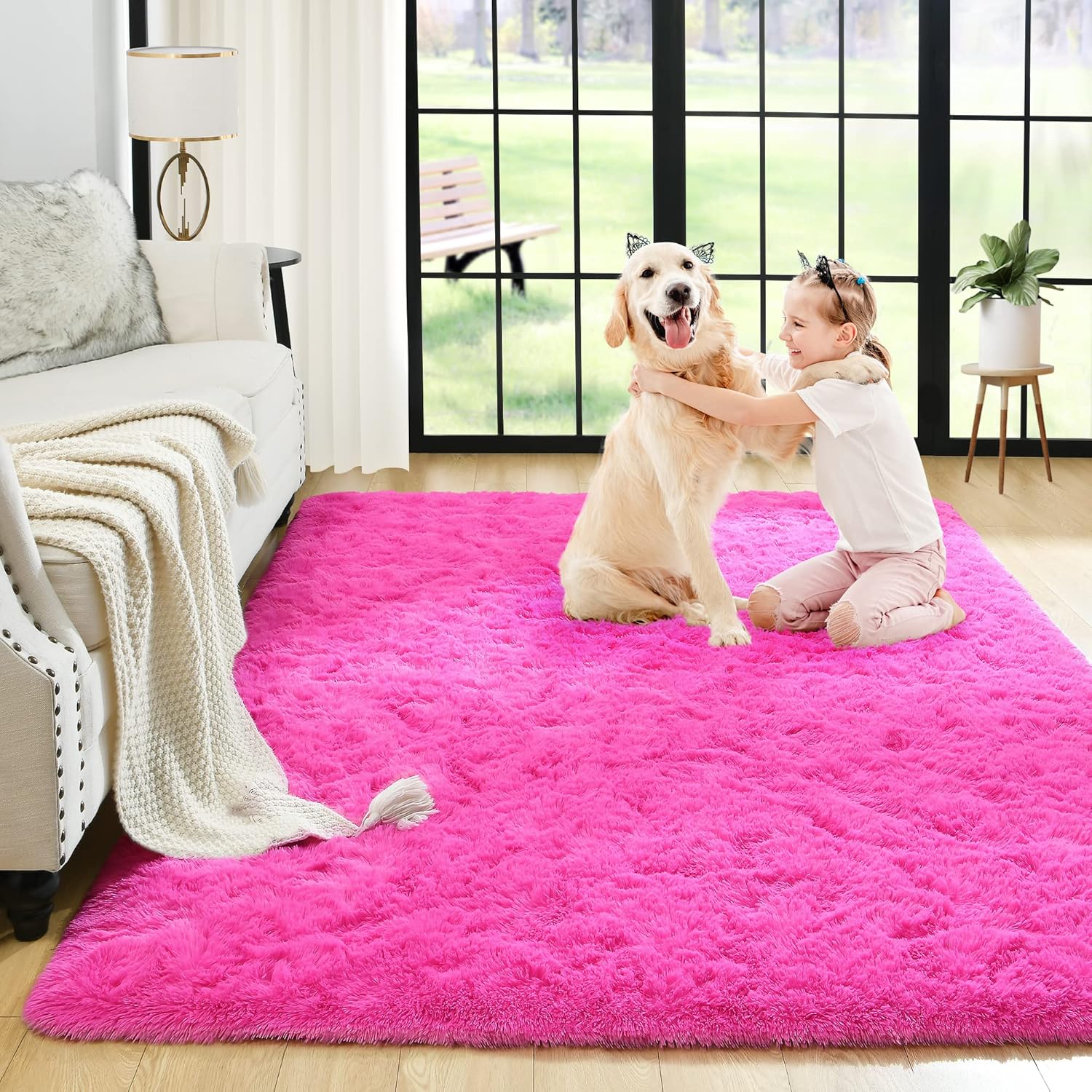 Noahas Fluffy Bedroom Rug Plush Fuzzy Rugs for Kids Room Living Room
