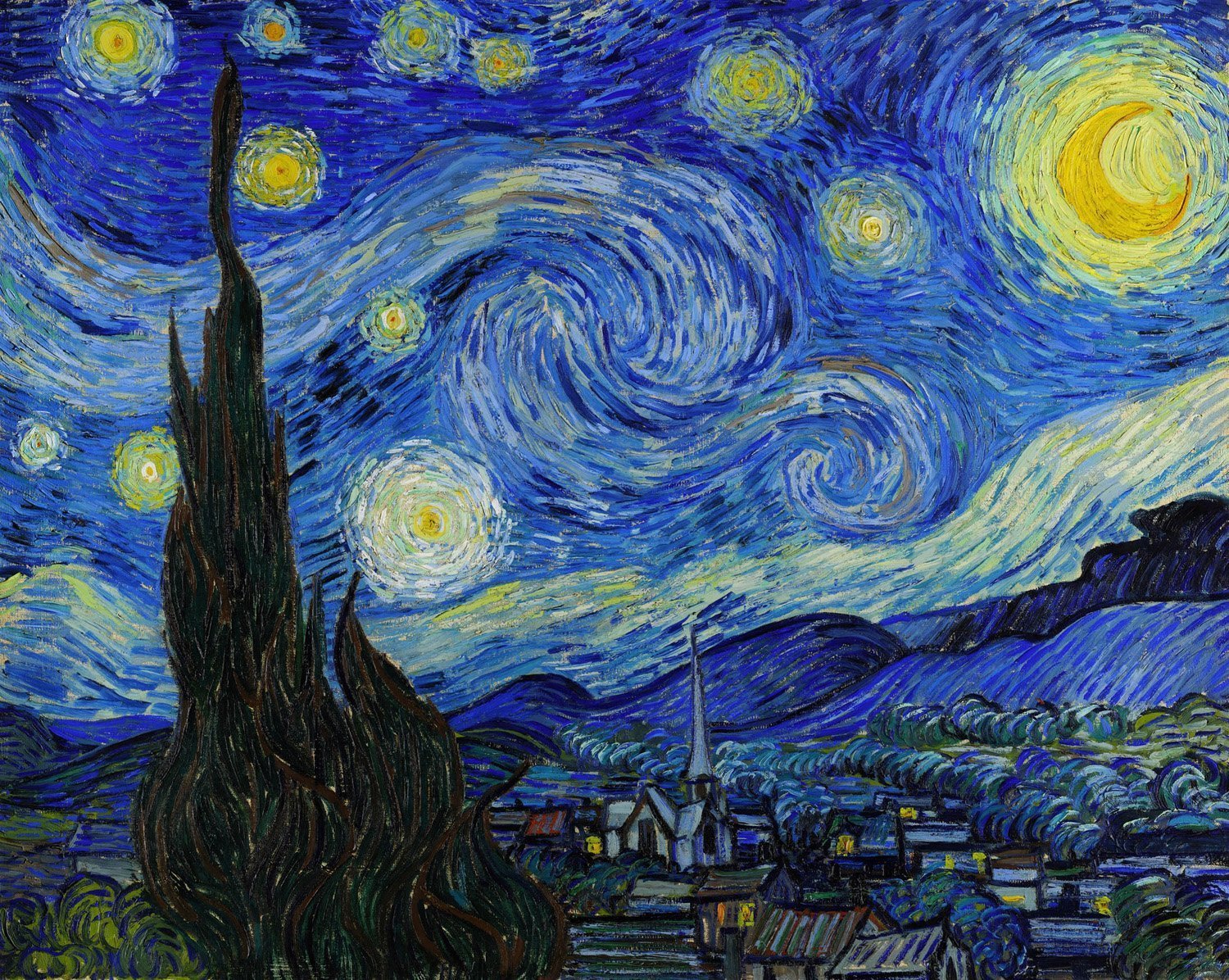 Tallenge Starry Night by Van Gogh Top 10 Van Gogh Paintings Poster Paper  (Blue, Small, 12 Inches X 17 Inches)