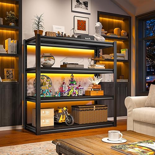 Miniatura 16 de Raybee Estantería de garaje de 40 pulgadas de ancho, 2000 libras, estantes de almacenamiento de 4 niveles, estantes de metal ajustables para garaje