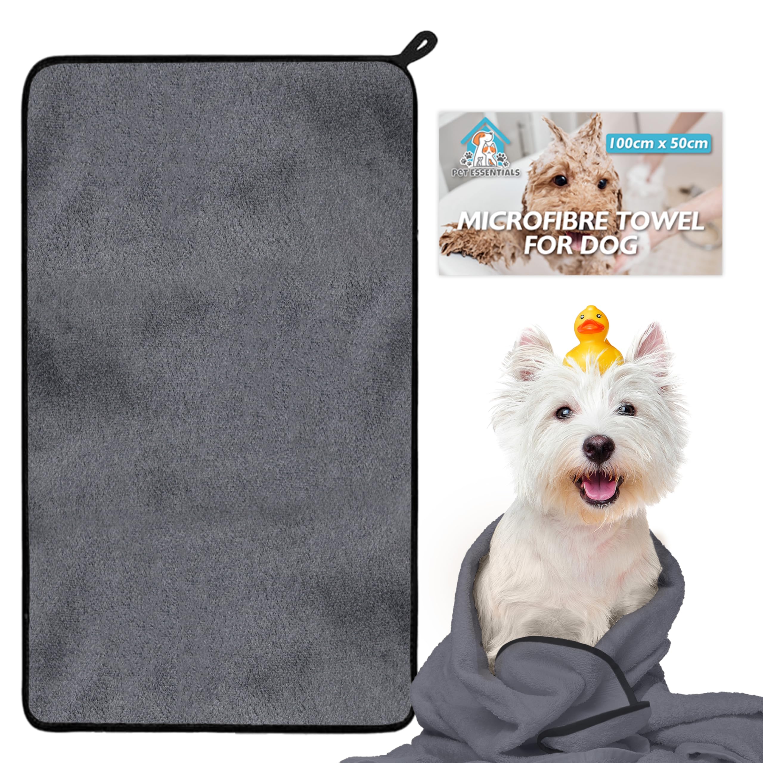 SOL Microfibre Towel for Dog 100cmx50cm Dog Towel for Drying Dogs Quick Dry Absorbent Pet Towels, Soft