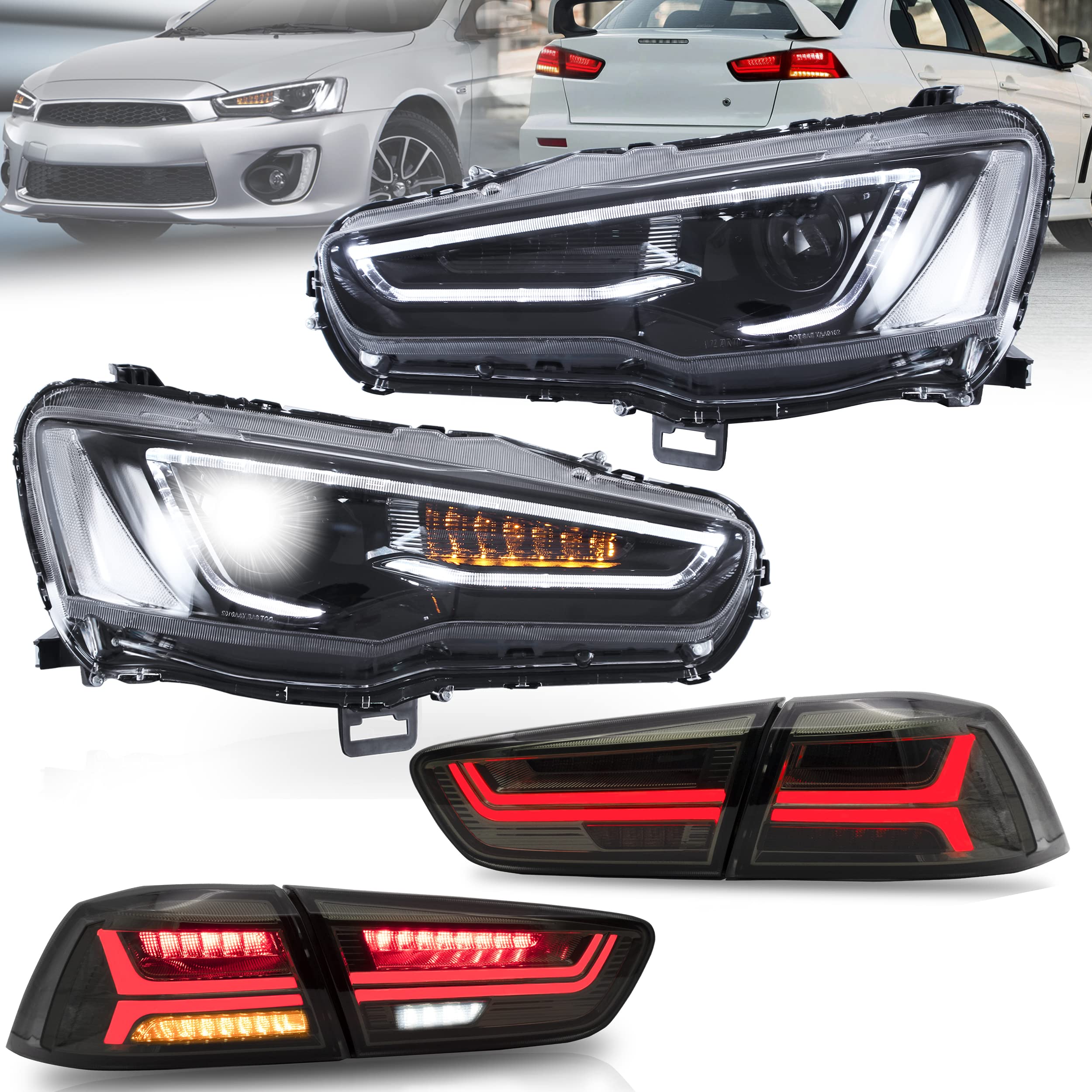 Buy VLAND LED Headlight and LED Tail lights Assembly Fit for Mitsubishi