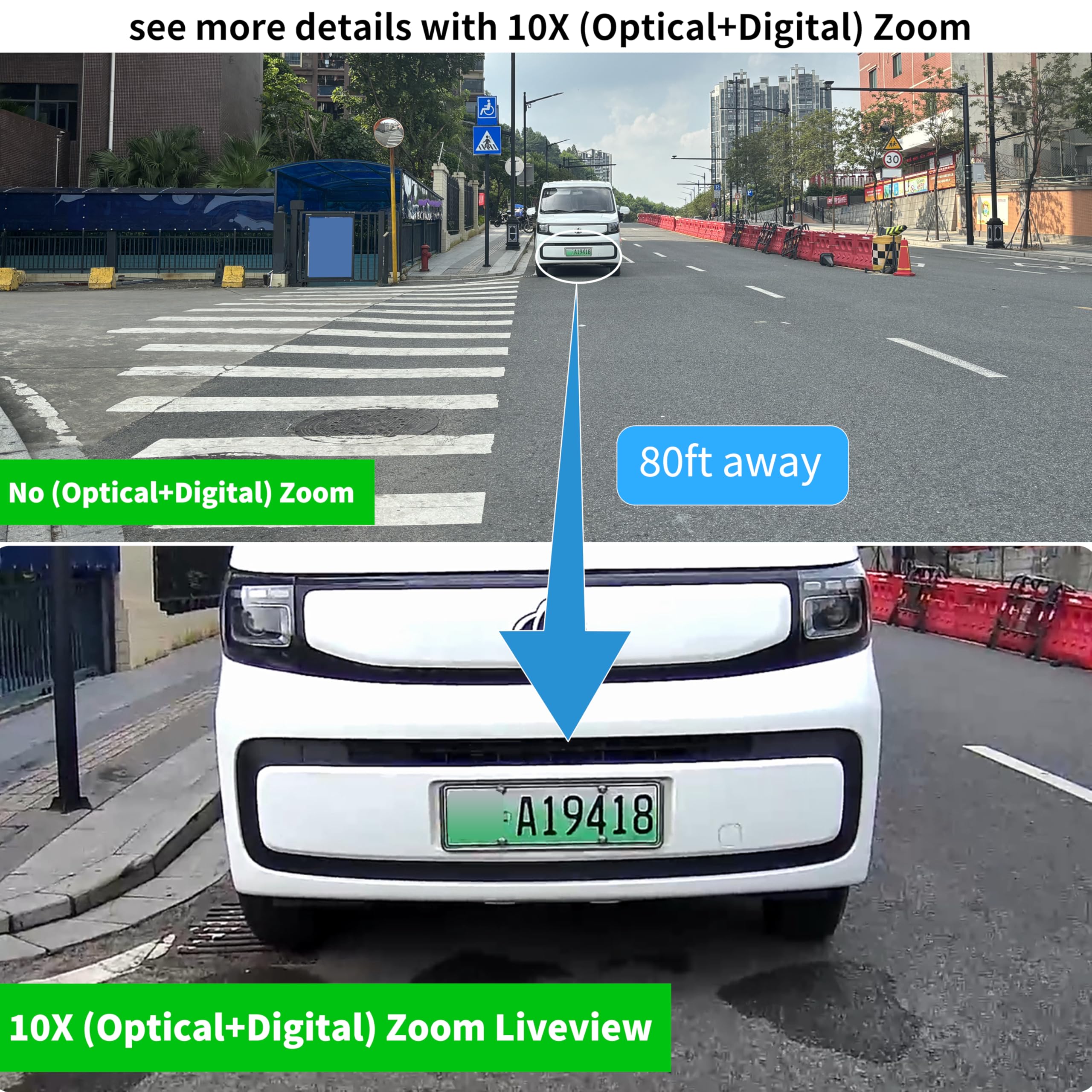 Telecamera di sicurezza esterna a tre lenti WiFi 2.4G/5G, telecamera di registrazione continua 24/7 per la sicurezza domestica, alimentazione plug-in, piastrelle PAN zoom 10x, tracciamento