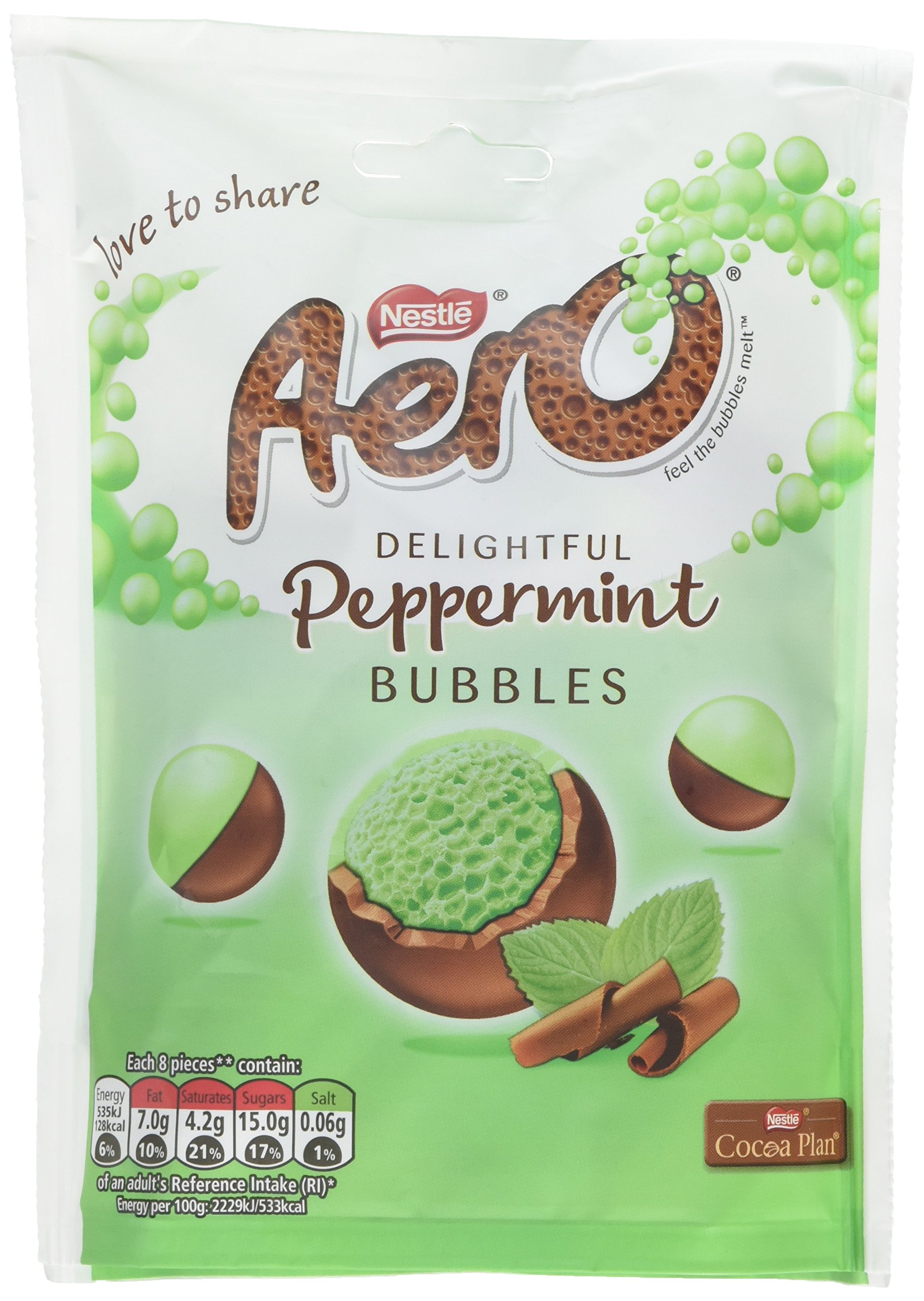 Aero Bubbles Mint Chocolate Sharing Bag, 113gRainforest AllianceRainforest AllianceRainforest AllianceRainforest Alliance