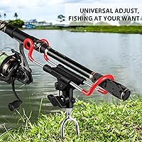 Vista 7 de Plusinno Soportes para cañas de pescar - Equipo actualizado de soporte para caña de pescar ajustable a 360 grados para orilla, playa, regalo