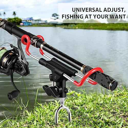 Miniatura 7 de PLUSINNO Soportes para caña de pescar para pesca de banco, soportes mejorados para caña de pescar para suelo, playa, equipo de soporte de caña de