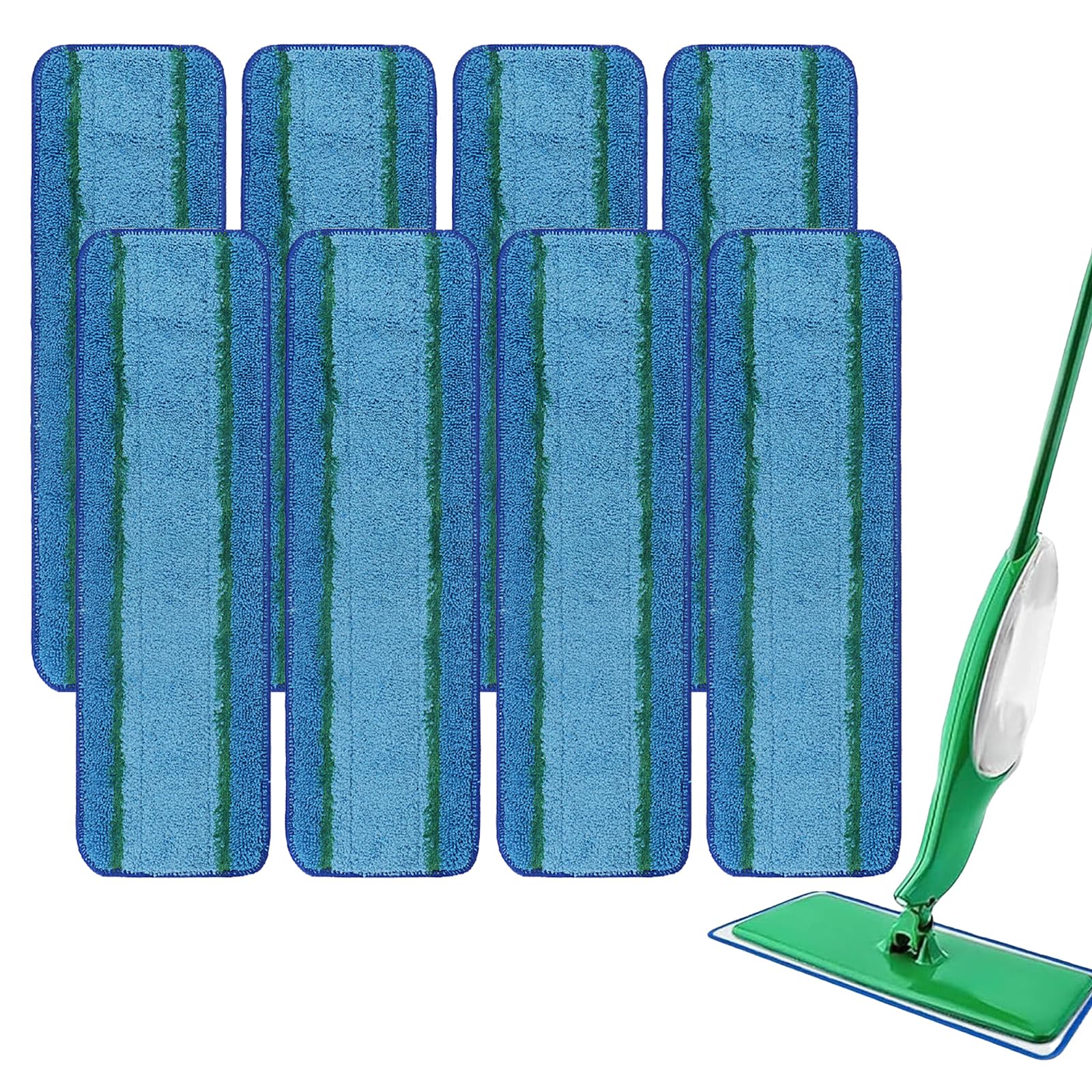 8 Pack Upgraded Mop Head Replacement for Libman Freedom Spray Mop Pads Microfiber Reusable & Washable Wet Floor Cleaning Mop Pads Multi-Surface Floor (Blue)