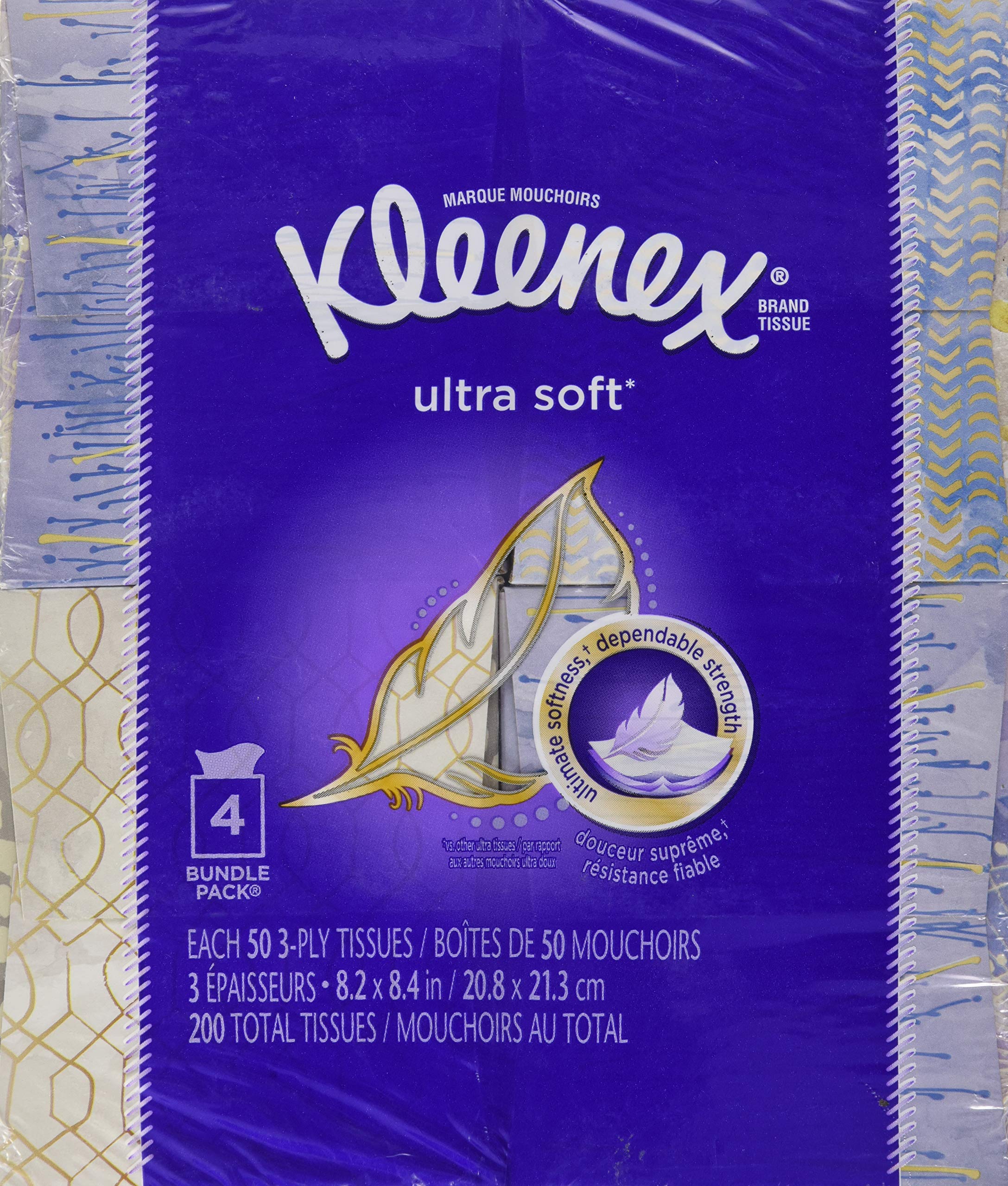 Kleenex Tissues 50 Count 4 Pack Patterns May Vary
