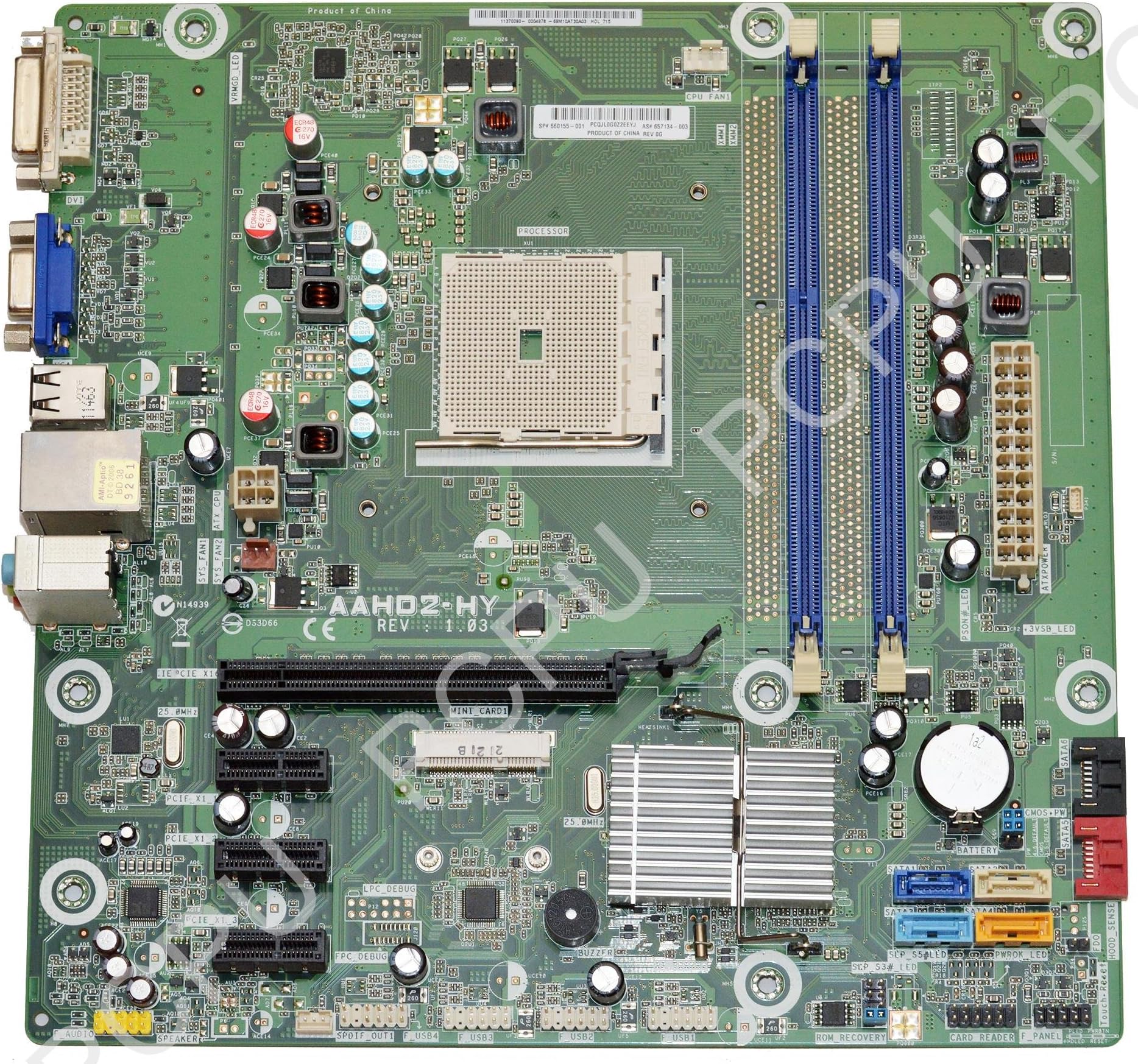 657134-001 HP P6-2000 AMD Desktop Motherboard FM1, 660155-001, 657134-003, Holly, Hudson-D2, AAHD2-HY