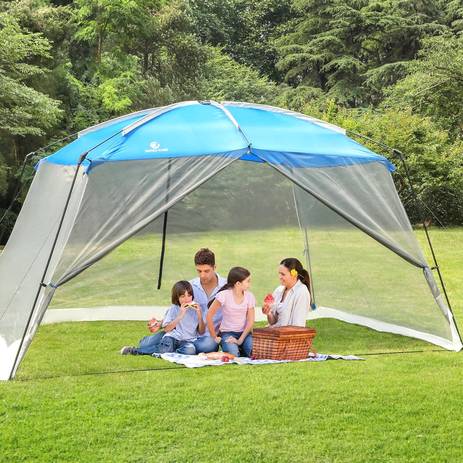 ALPHA CAMP 13 x 9 Ft Screen Tent Screen House Room Camping Tent Outdoor Mesh Net Wall Camping Canopy Sun Shade Tent Shelter Gazebos for Backyard Patios Outdoor Beach Camping Hiking Parties Activities ALPHA CAMP 13 x 9 Ft Screen Tent Screen House Room Camping Tent Outdoor Mesh Net Wall Camping Canopy Sun Shade Tent Shelter Gazebos for Backyard Patios Outdoor Beach Camping Hiking Parties Activities