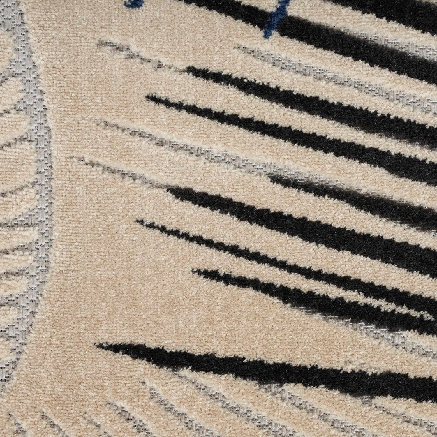 Nourison Home Aloha Indoor/Outdoor Navy 5'3" x 7'3" Area Rug, Easy Clean, Non Shedding, Bed Room, Living Room, Dining Room, Deck, Patio, Backyard (5x7)