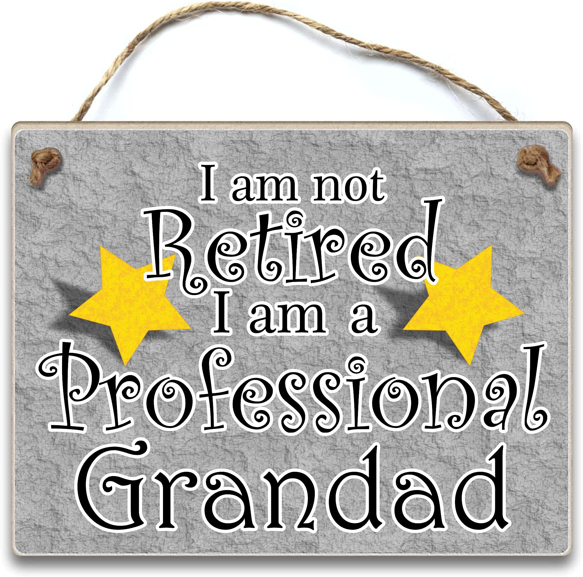 "I'm not retired I am a professional Grandad" Hanging Plaque Fathers day gift