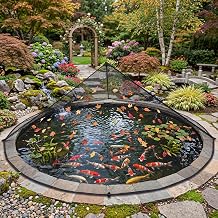 Pond Cover Dome Net with Frame, 10 x 14 ft Outdoor Pond Net Tent for Koi Fish, Protects from Leaves, Birds & Debris, Zippered Garden Enclosure Cover with Storage Bag, Poles, Ground Nails