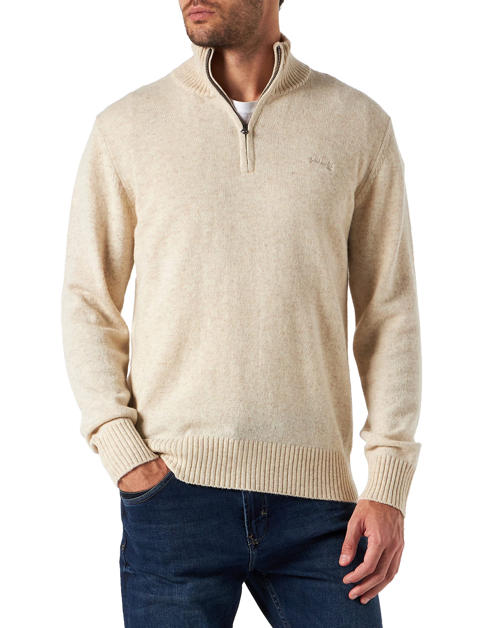 SCHOTT NYC Men's PLLANCE2 Jumper, Heather Off White, XXL
