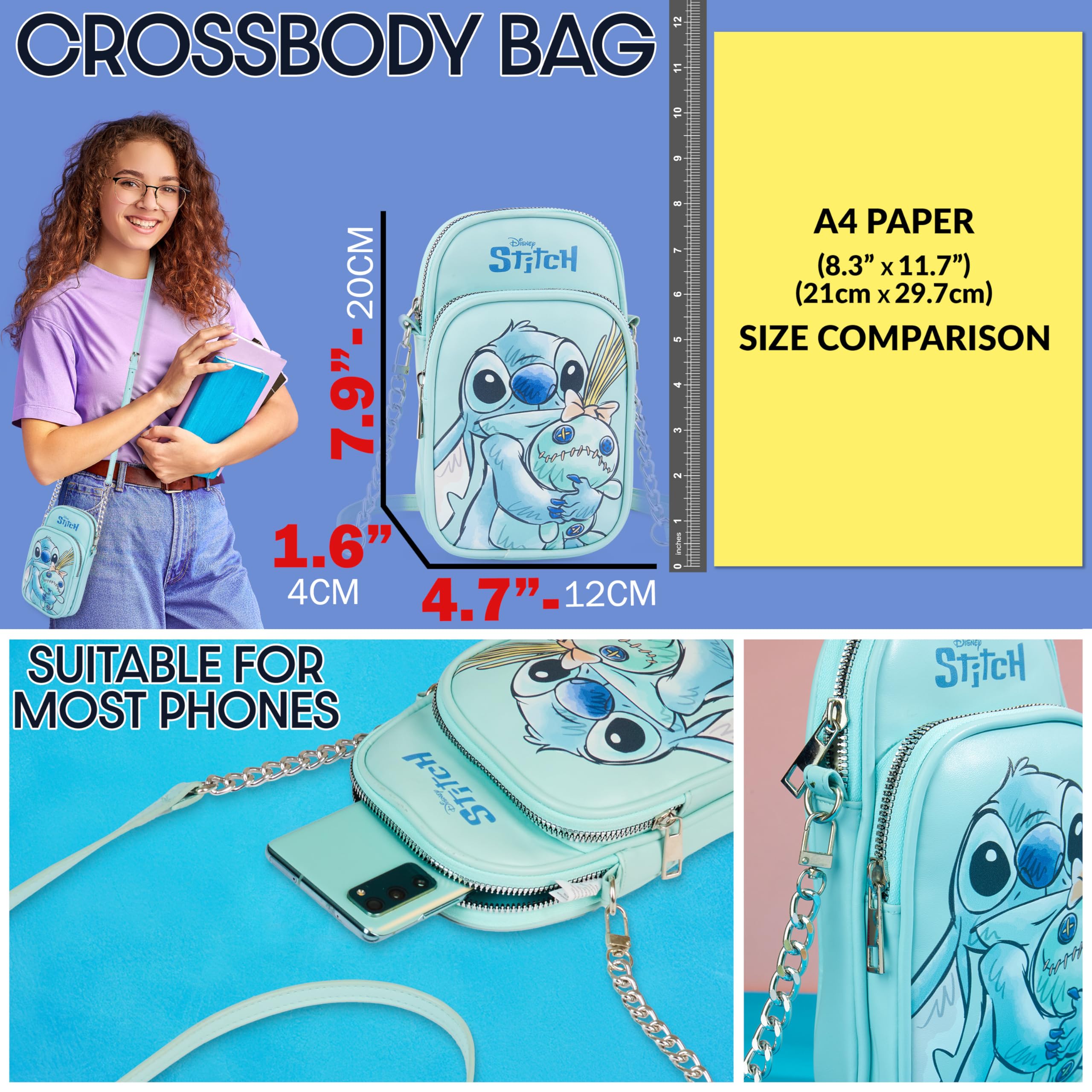 Get Trend Bolso Bandolera Niña y Adolescente, Pequeña Teléfono Bolsa Niña para Excursiones Vacaciones, Regalos para Ella