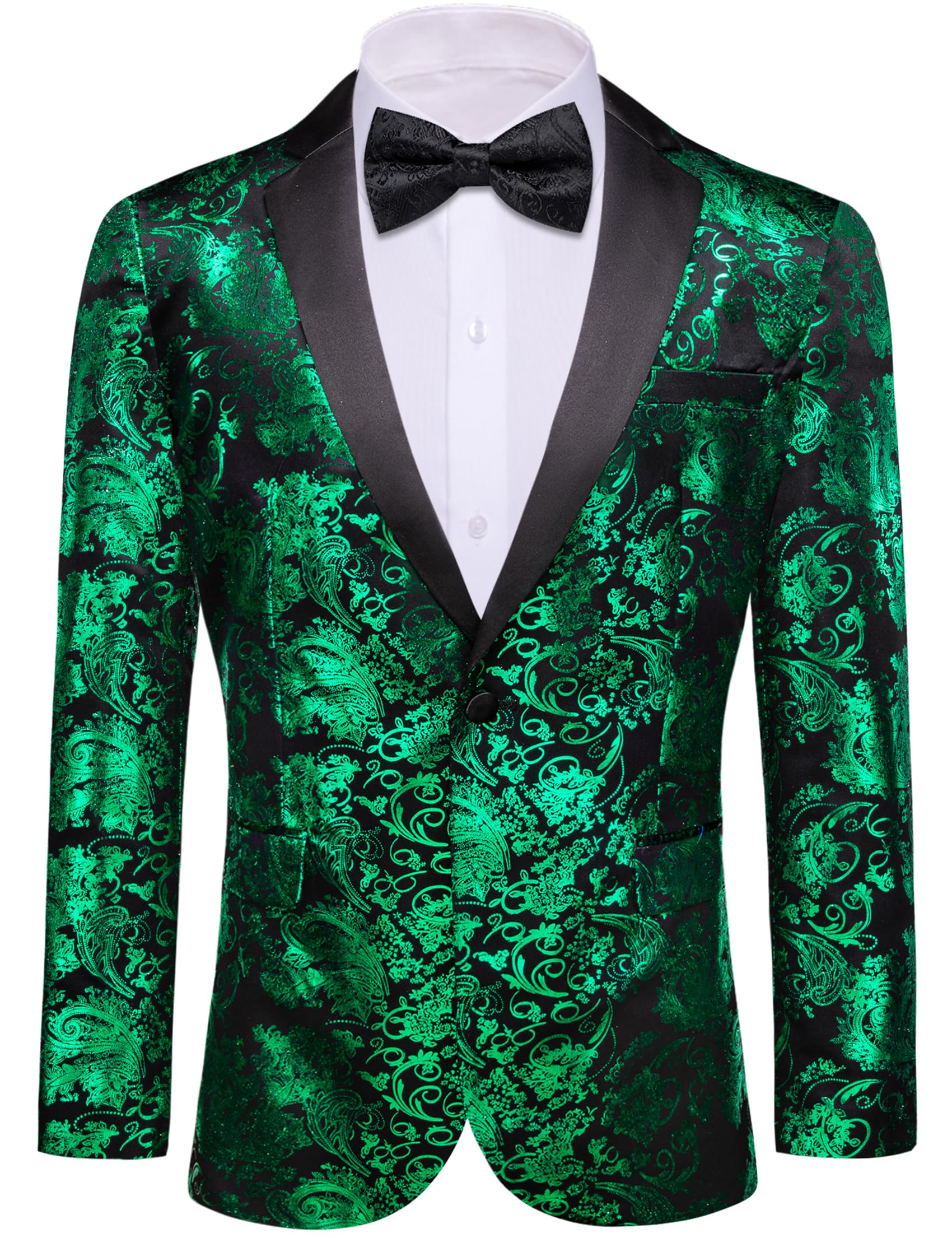 Barry. Wang Men's Sport Coats &amp; Blazers Flower Suit Jacket 1 Button Paisley Tuxedo Mardi Gras Carnival Parade Gift