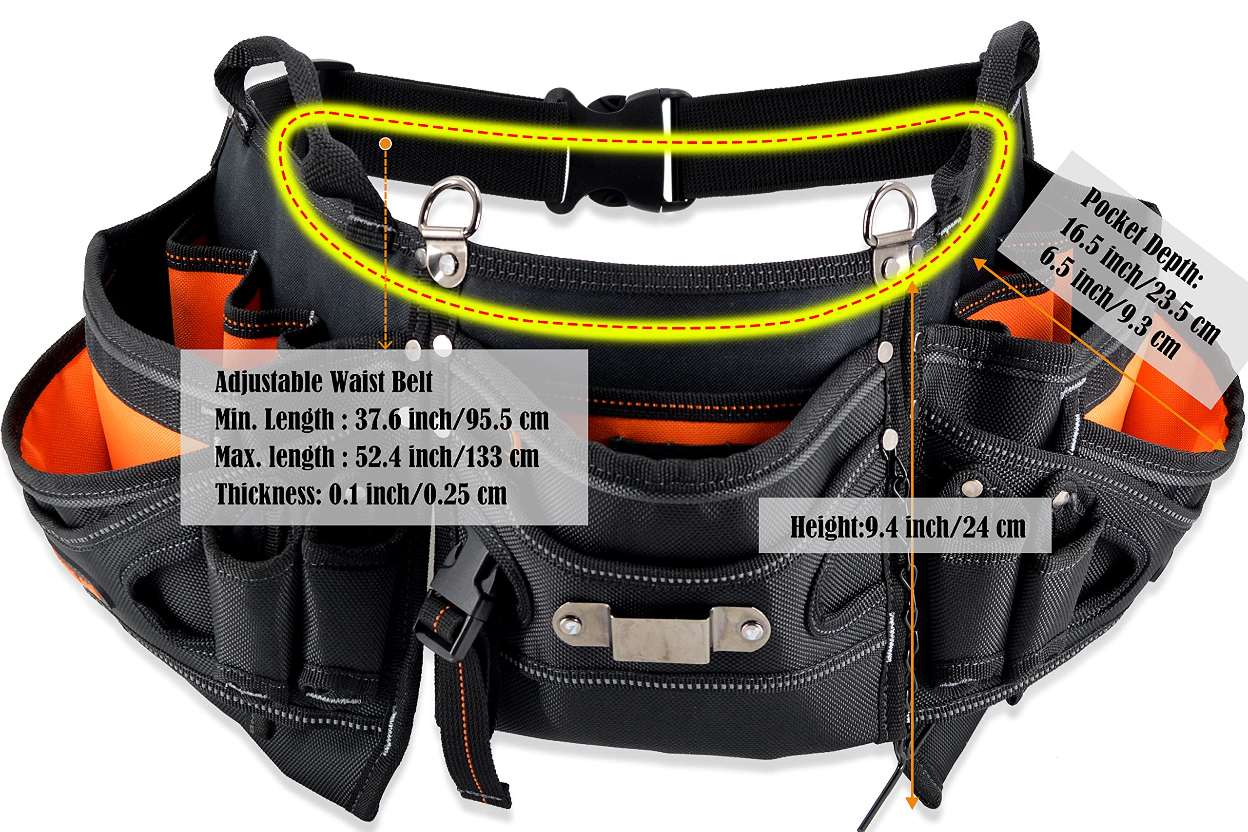 WELKINLAND Ceinture à outils robuste pour électricien, pochette à outils d'électricien, ceinture à outils CVC pour homme
