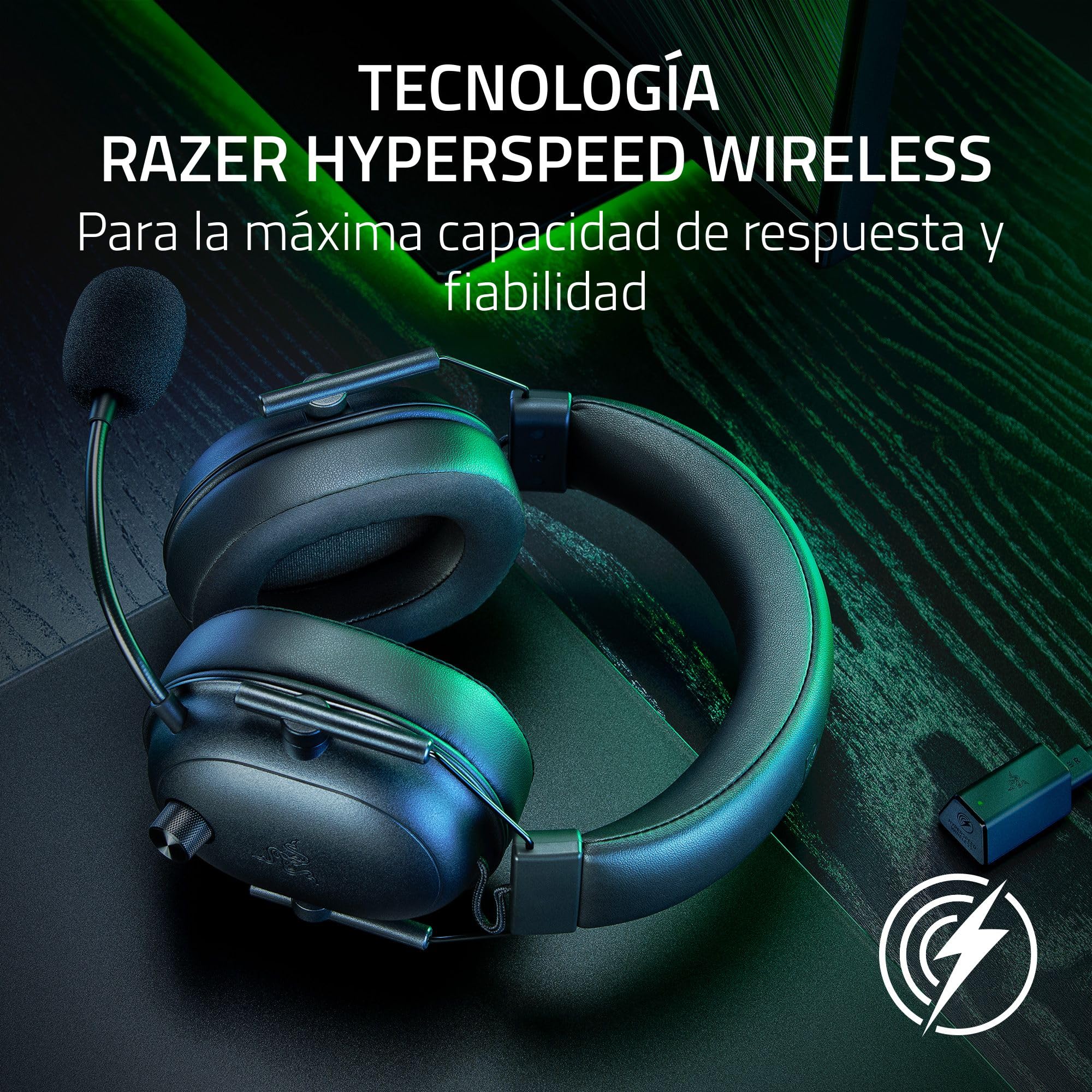 Razer BlackShark V2 HyperSpeed para PC - Auriculares para esports inalámbricos y ligeros (280 g, Micrófono HyperClear, Diafra - 3
