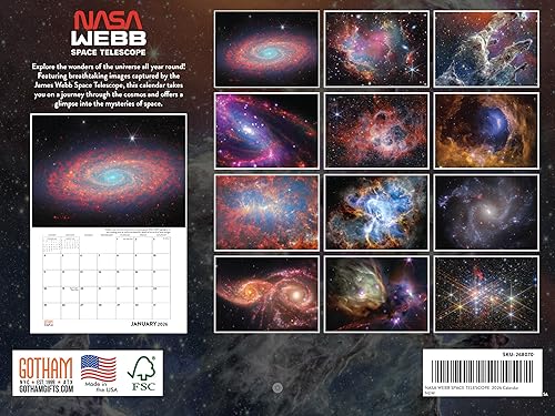 Miniatura 8 de Calendario de viaje espacial de la NASA 2024 calendario de pared mensual de 12 meses