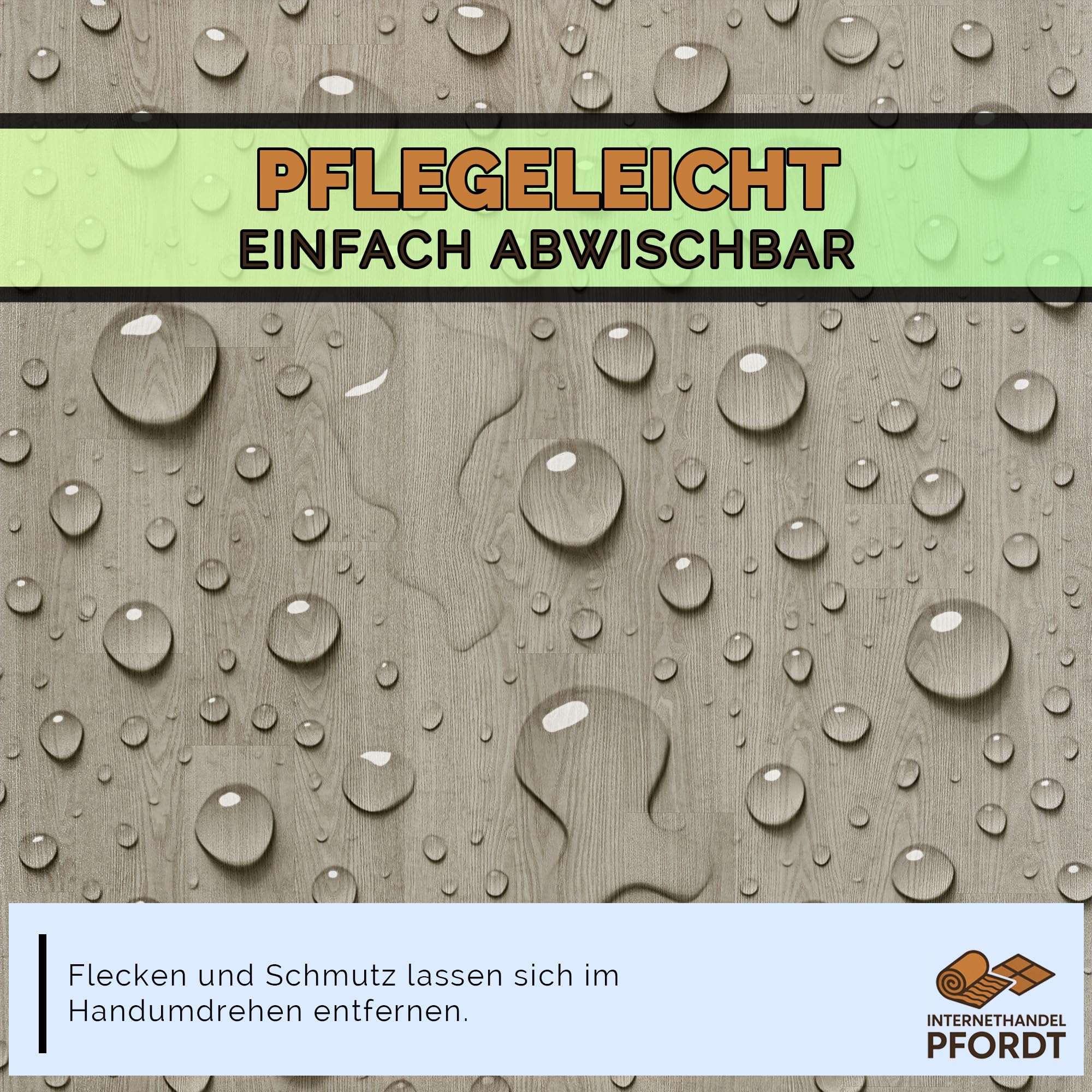 CV Bodenbelag Lugana Holz Optik Grau, 350x200 cm, pflegeleichter PVC Vinylboden in Holzoptik, Meterware für Küche und Wohnzimmer