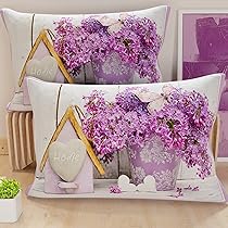 PETTI Artigiani Italiani – Coppia di Federe Cuscino 70×40 cm in Microfibra, Cuscini Arredo Camera da Letto, Divano, Salotto, Set 2 Fodere Copricuscino, Federa Shabby Viola, 100% Made in Italy