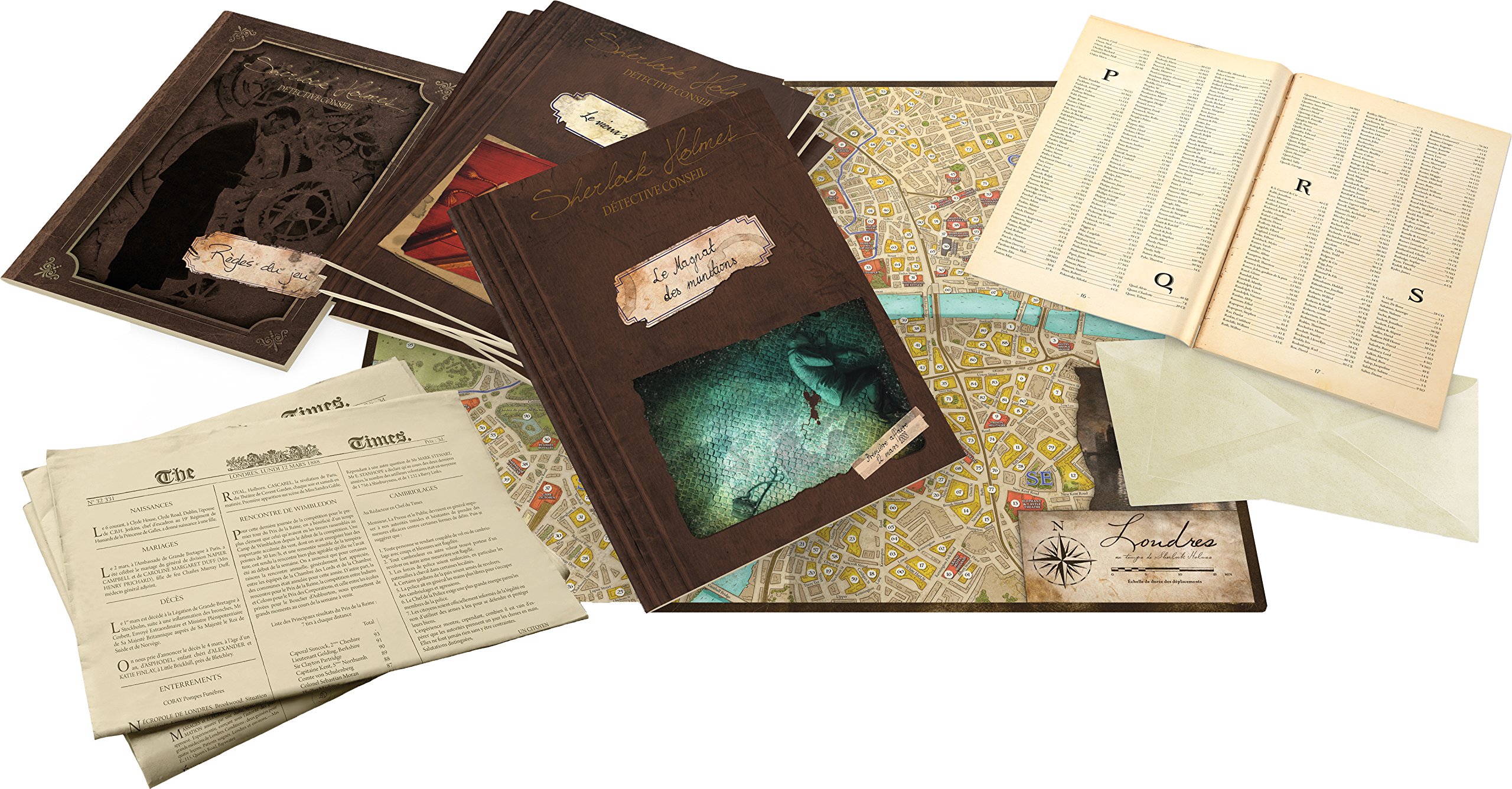Asmodee - Sherlock Holmes Detective Conseil: Les Meurtres De La Tamise & Autres Enquêtes - Jeu de Société d'Enquête pour Enfants dès 12 Ans - 1 à 8 Joueurs - As d'or - en Français - Space Cowboys