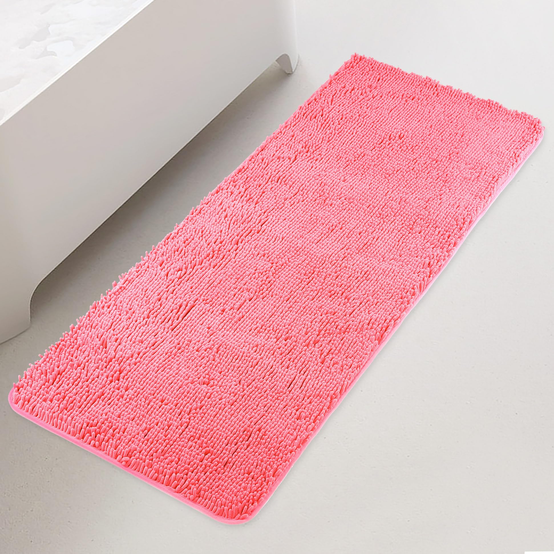 Yeaban Bathroom Runner Rug 24"x60" – Thick Chenille Long Bath Mat | Absorbent and Washable Extra Large Bath Rug Non-Slip, Plush Runner Rug for