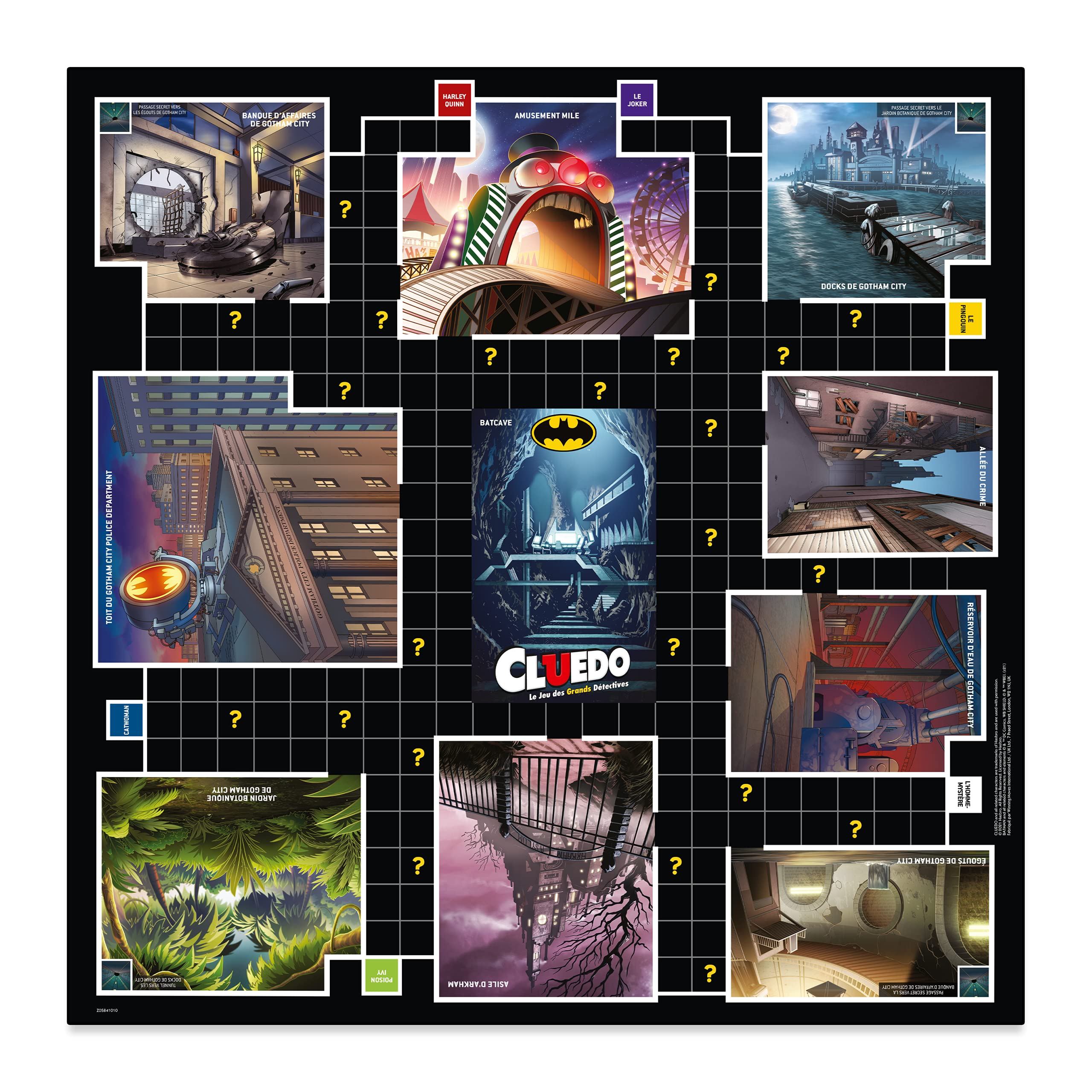Winning Moves Cluedo Batman – Gesellschaftsspiel für die Familie für 2 bis 6 Spieler – Brettspiel ab 8 Jahren – Logikspiele – französischer Cluedo