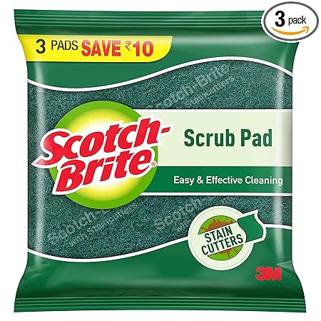 Scotch-Brite Scrub Pad - 7.5Cmx10Cm (Pack Of 3)