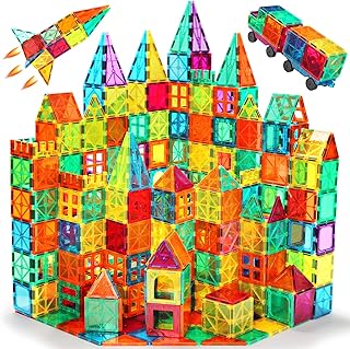 Anbalulu Magnetic Tiles, Magnetic Blocks for Kids, Magnet Building Set, Stacking Blocks, Preschool Stem Construction Building Set 100 Pcs