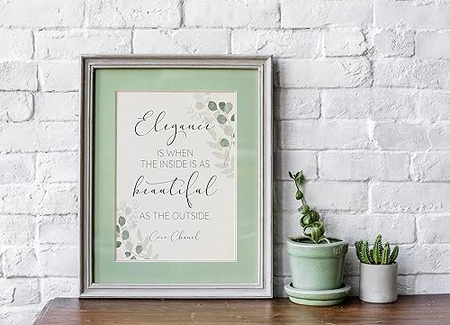 Miniatura 9 de Elegance is… | Fashion Icon Quote Wall Art | 11x14 UNFRAMED Black, White, Green Art Print | Contemporary, Positive, Inspirational, Famous Quotes,