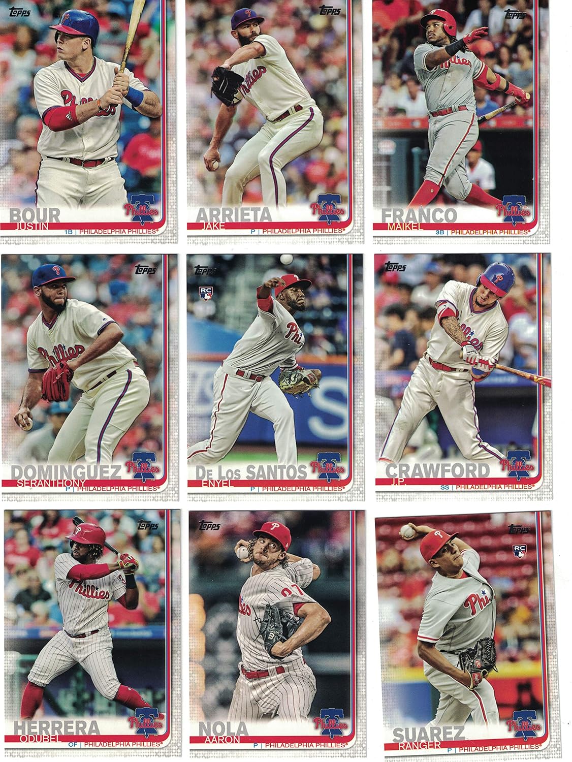 Philadelphia Phillies/Complete 2019 Topps Series 1 and 2 Baseball Team Sets! (23 Cards) / Lot of (10) 2019 Phillies Team Sets!