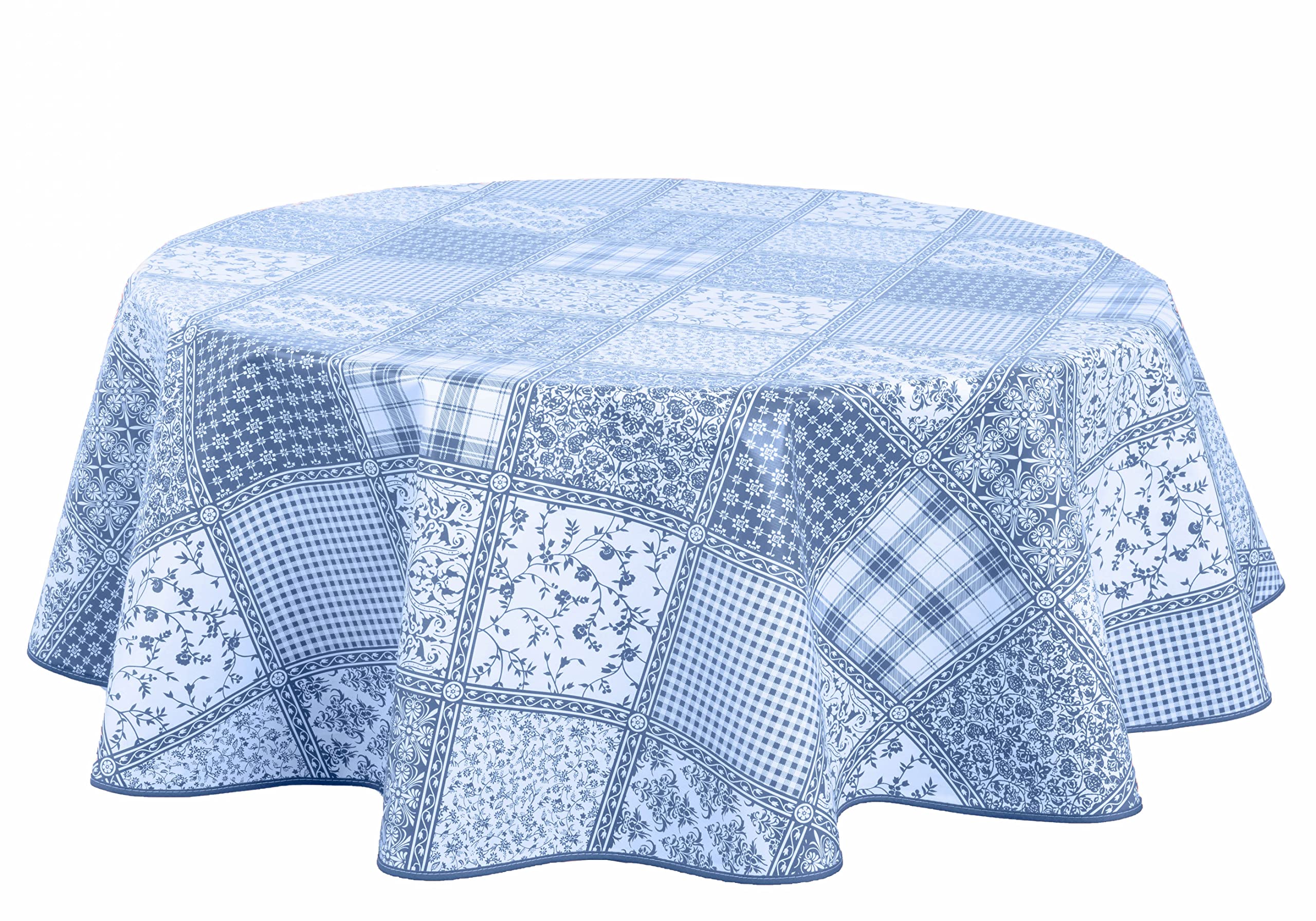 Home Direct Tafelkleed van pvc, rechthoekig, 140 x 180 cm, blauw/grijs