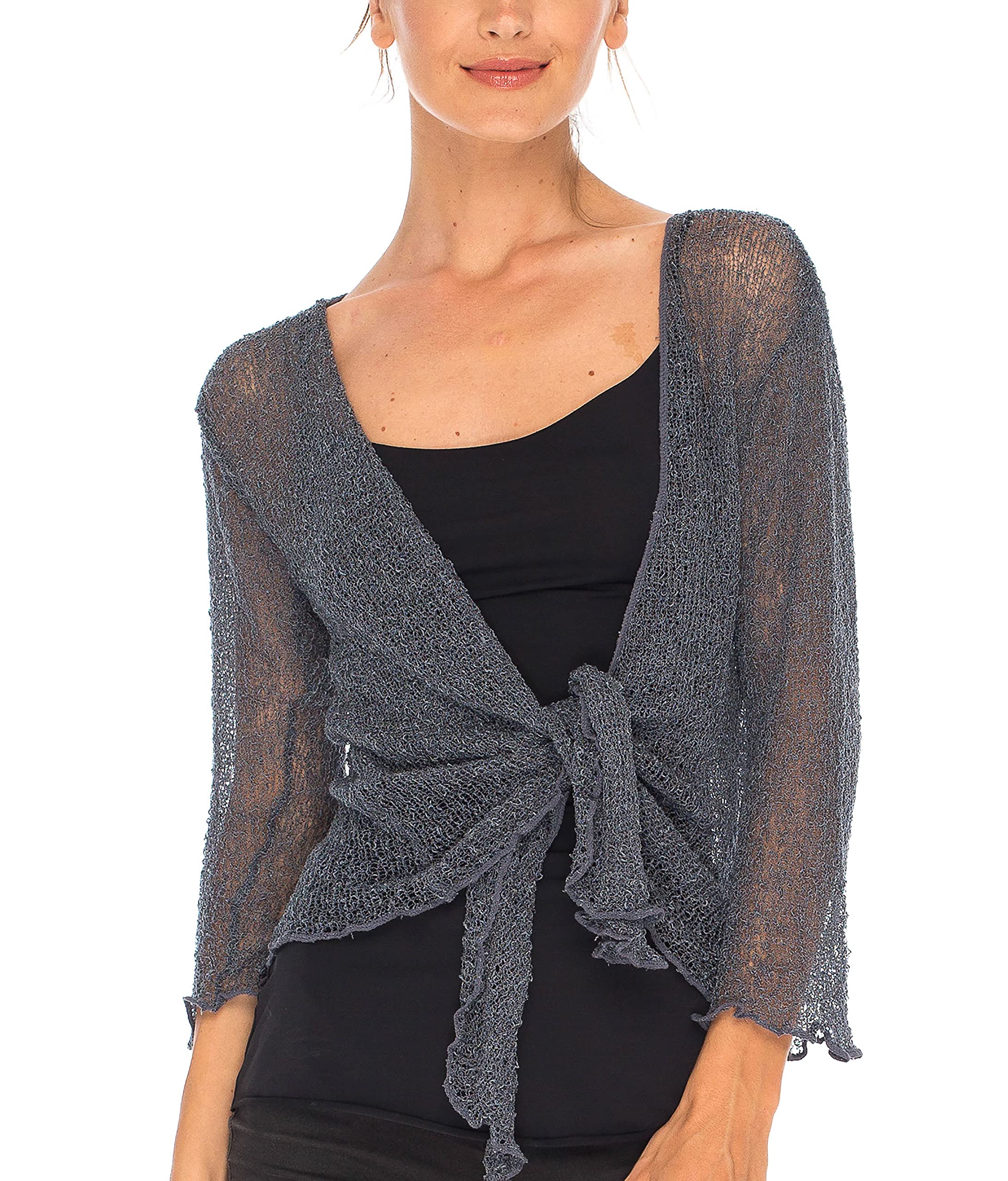 Women's Cardigan/Bolero Tie - Transparent/Lightweight/Knitted