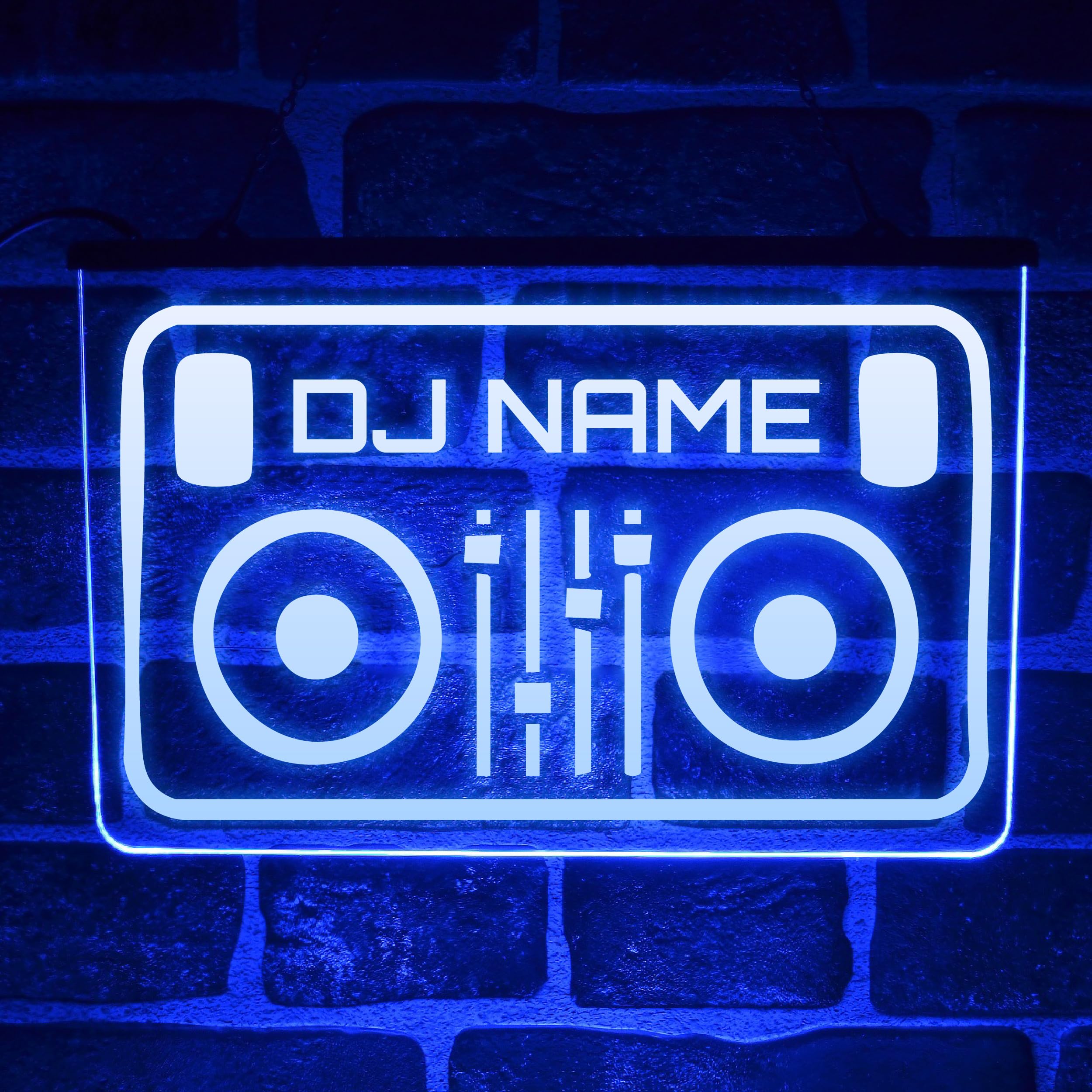 Custom DJ Studio Neon Sign LED Light Up – Personalised Name Plaque for Music Room, DJ Booth & Radio Station | Unique Gift Ideas for Him (USB Powered) (Yellow)