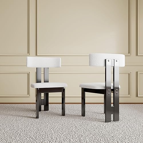 Miniatura 2 de Juego de 2 sillas de comedor modernas con patas de madera maciza, cómodos juegos de mesa y sillas para cocina, comedor, solución de asiento de silla