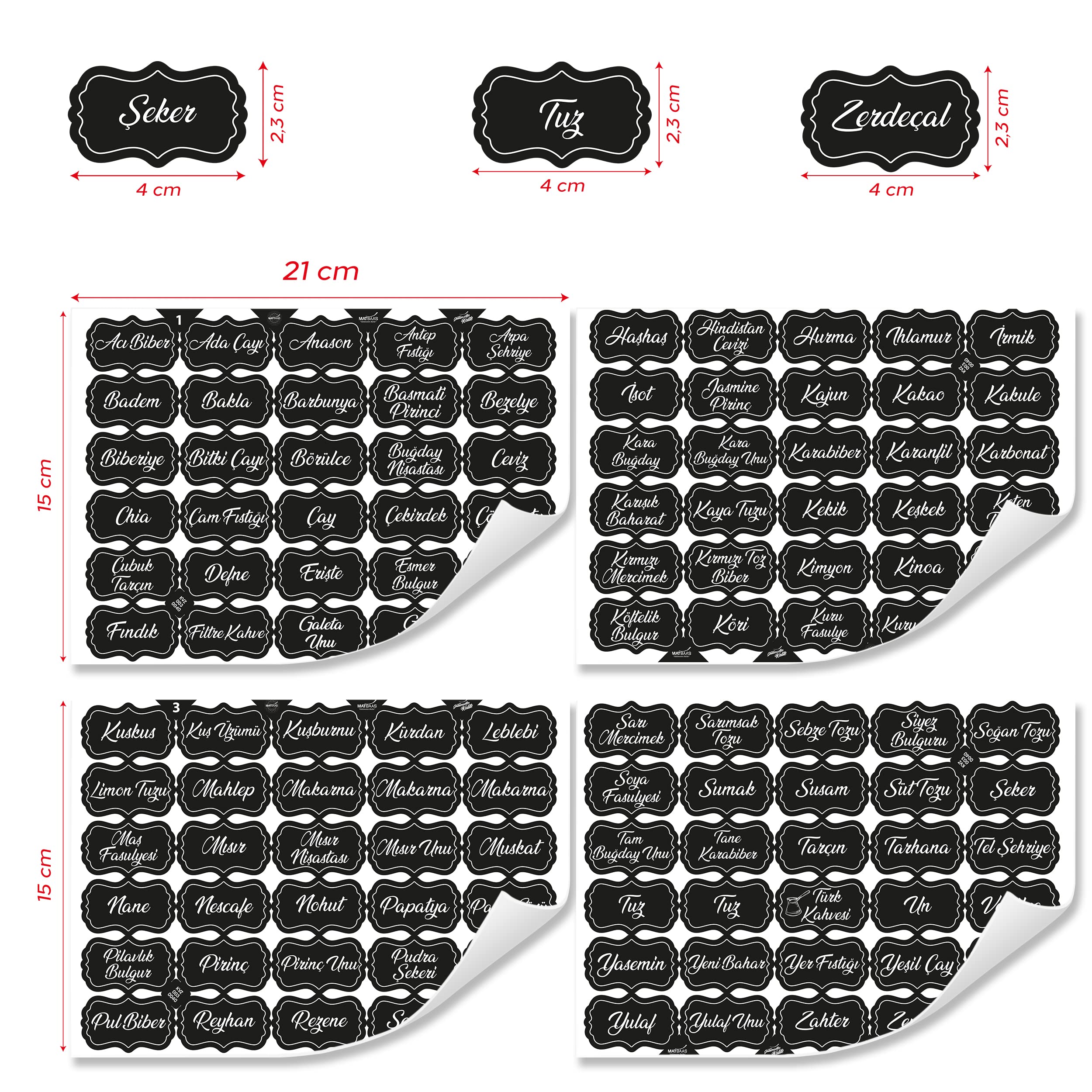Étiquettes à épices Colortouch - Lot De 120 Autocollants - Noir Imperméable - Pour Pots Et Organisation