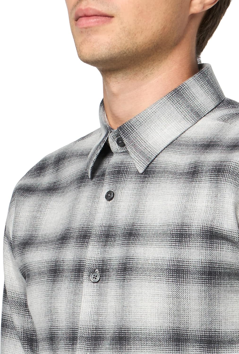 Theory Mens Theory Men's Irving Long Sleeve Button Down Woven in Cotton Soft Plaid - Image 3