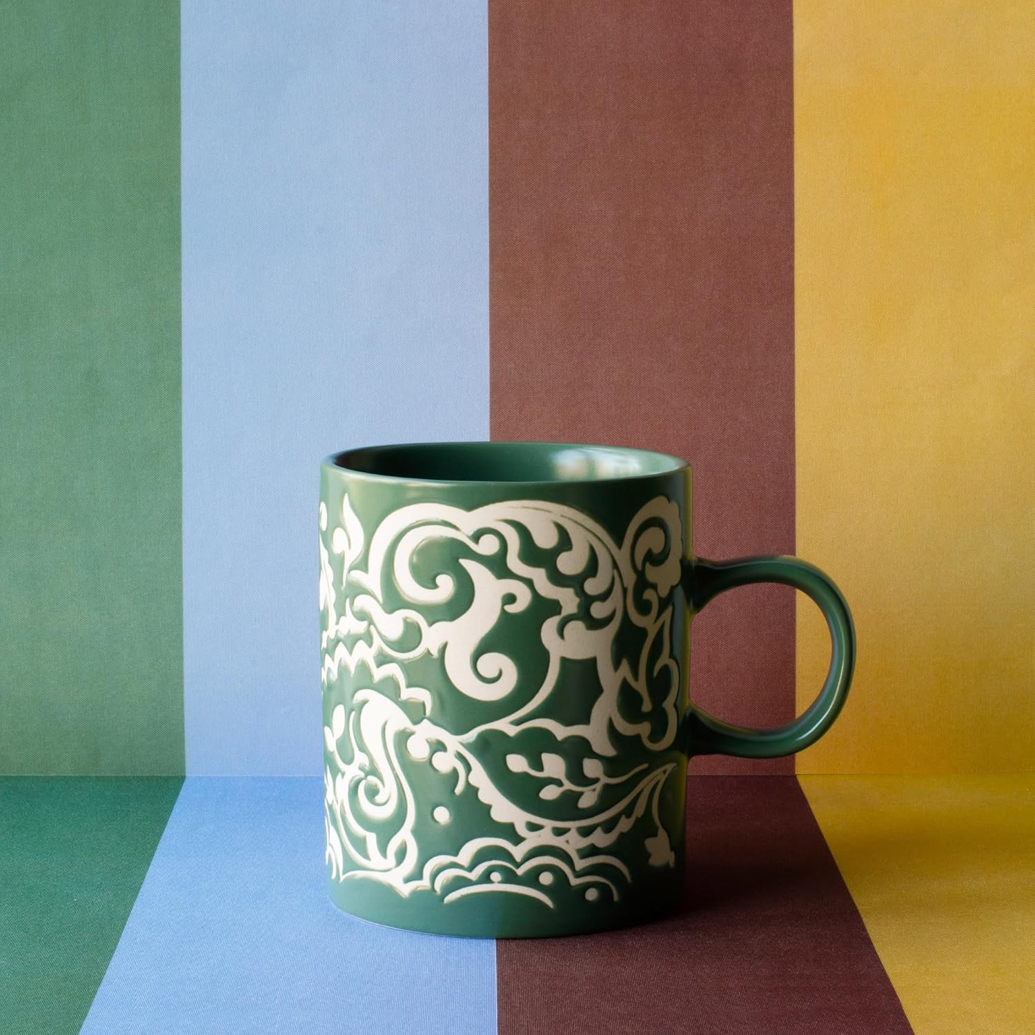 Fringe Studio Saratoga Stoneware Mug, MOD PAISLEY 3.5" DIA. X 4.25" H, 14 FL.OZ, Esprit Collection (354033) - Image 7