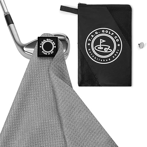 Miniatura 6 de TAG Golf Co - Toalla magnética de golf para bolsas de golf, ayuda para entrenamiento de golf, regalo perfecto para hombres y mujeres, imán de fuerza