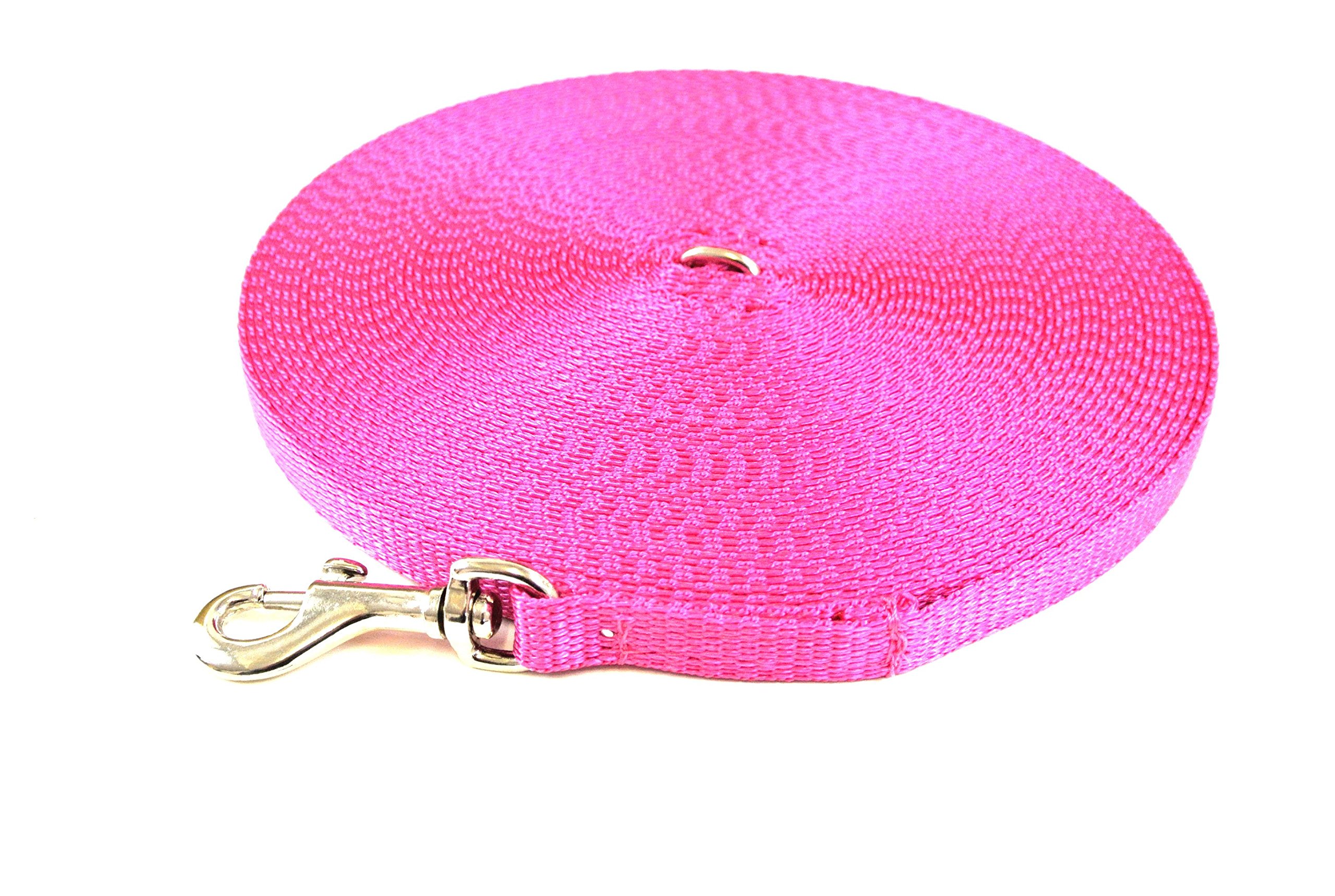 40ft 12m Dog Training Lead Puppy Obedience Leash 13mm Strong Webbing In (Cerise)
