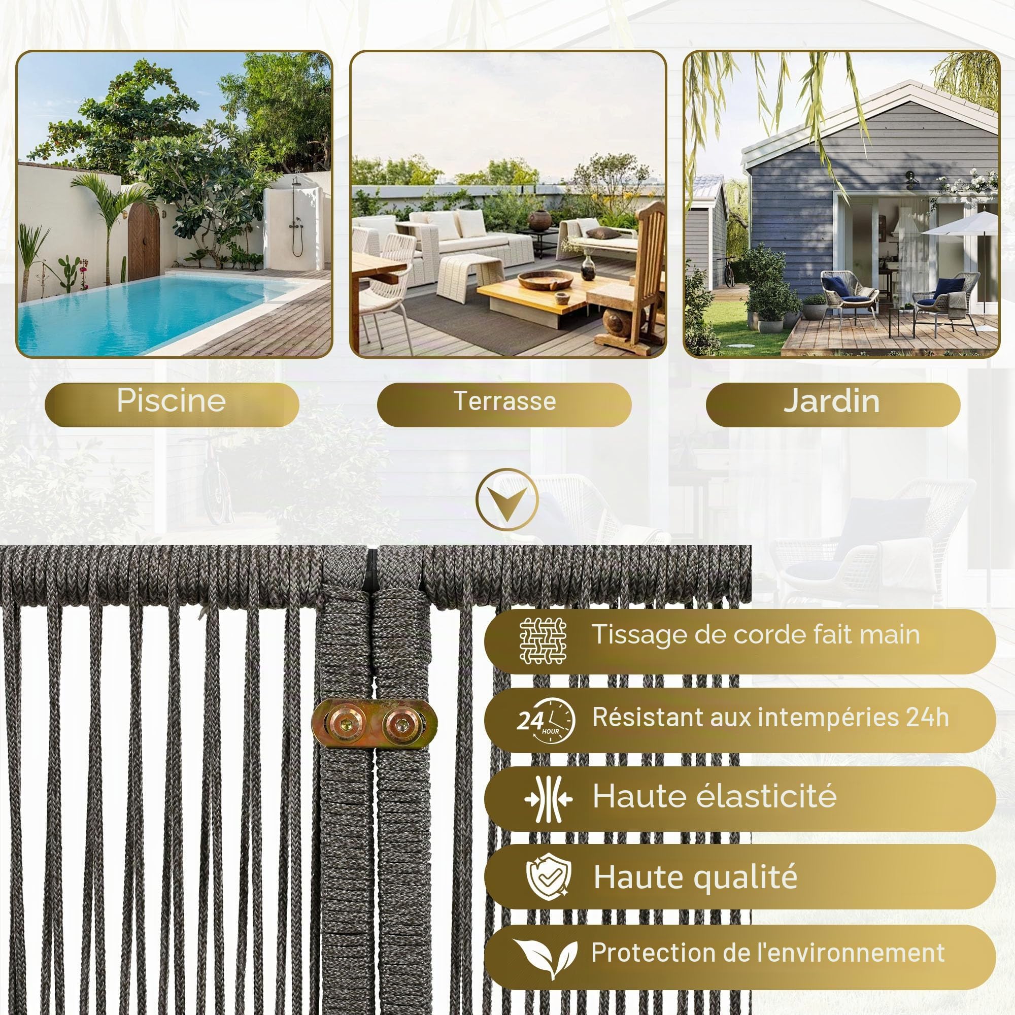 Salon de Jardin Exterieur 5 Personnes, canapé 5 Places avec Table gigogne en Verre, Coussins, tressée Salon de Jardin Aluminium, canapé d'extérieur pour terrasse, pelouse, Balcon,Gris