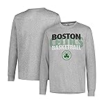 Ultra Game NBA Official Mens Super Soft Supreme Long Sleeve T-Shirt - Unisex, Boston Celtics, Heather Gray, Medium