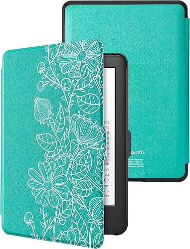 Miniatura 1 de Funda de piel ligera de cubierta blanca para Walnew Kindle de Tienda, cubierta fina protectora inteligente premium para Kindle Paperwhite con auto