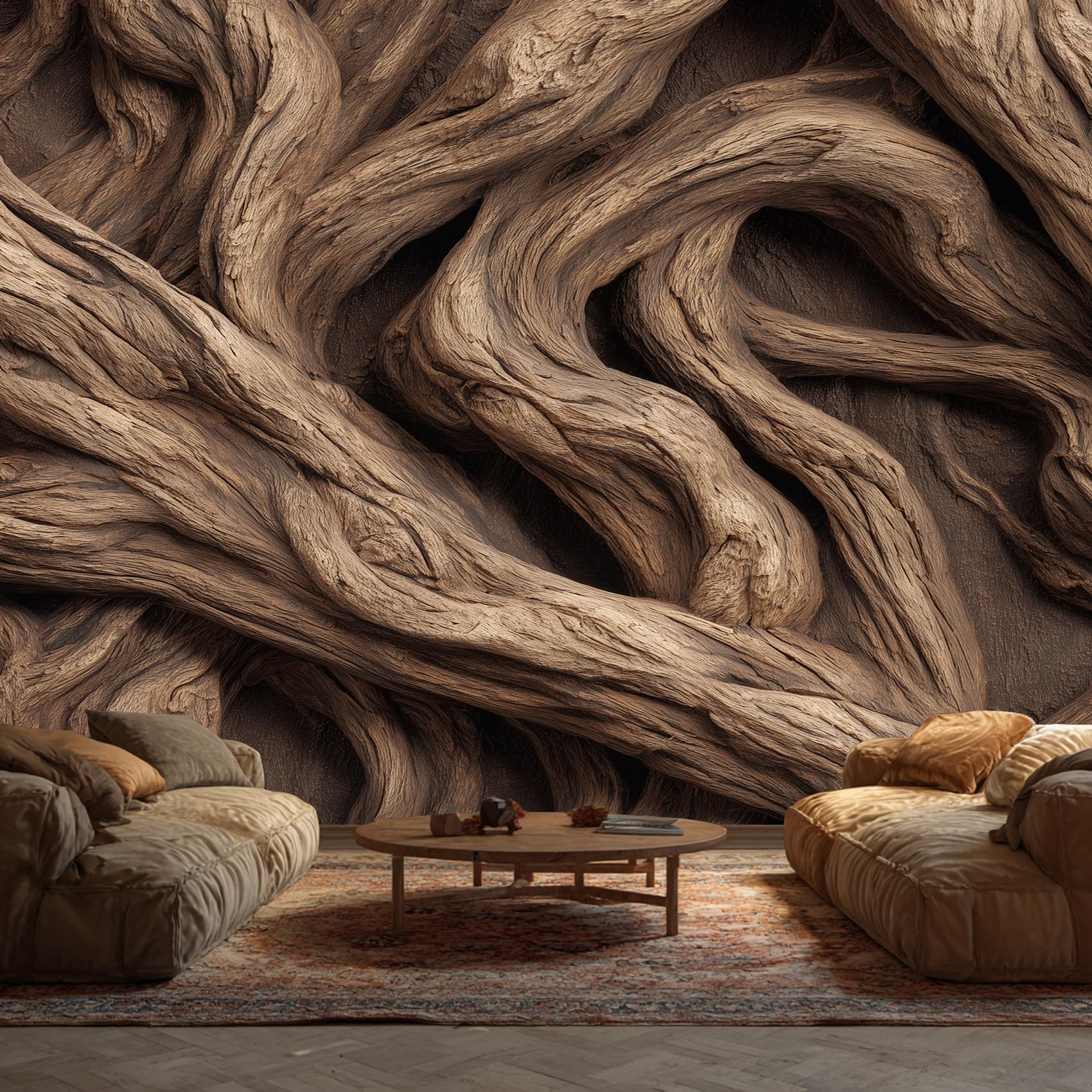 Tree 3D Wallpaper, Wood Effect Wallpaper Murals, Tree 3D Room Decor Wall Art for Bedroom Kitchen Living Room 200L x 150W cm, SH0274