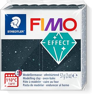 STAEDTLER 8010-903 FIMO Effect Oven-Hardening Polymer Modelling Clay - Stone Black Granite (1 x 57g Block)