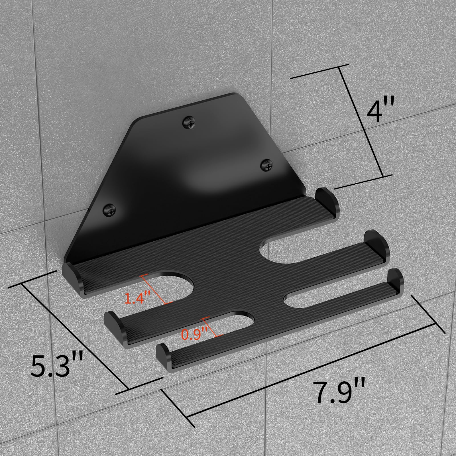 RCHYFEED Olympic Barbell Rack Stand, Vertical Barbell Holder, Home Gym Accessories Hanger, Wall Mount Rack for Barbell Bars,Resistance Bands,Chains,Jump Ropes, Holds Under 33mm Bar Size,Black