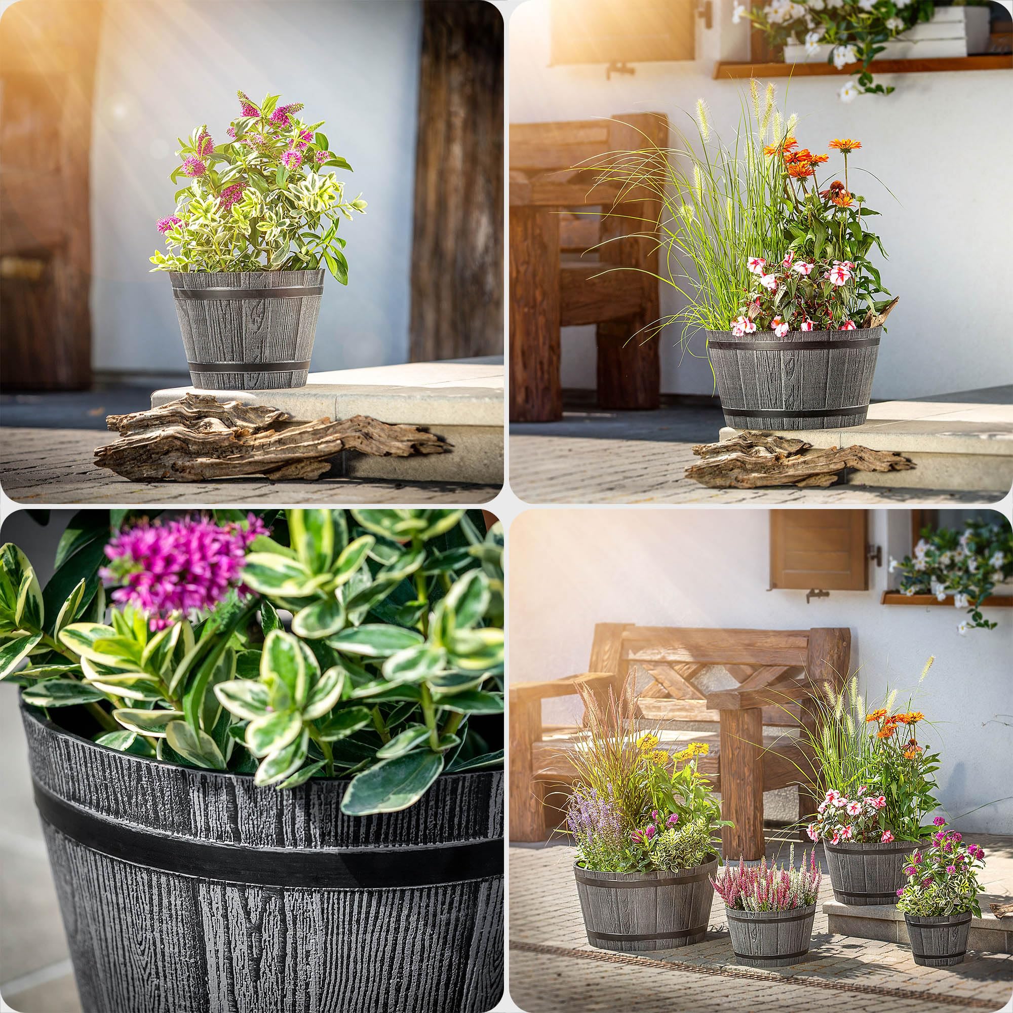 T4U 16.5cm Vasi Per Piante Autoirriganti Set Di 3, Vasi Da Esterno - Foto 7