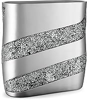 Vista 8 de Creative Scents Silver Mosaic Bathroom Trash Can 2.11 Gal / 8L - Decorative Waste Basket for Bathroom - Durable Slim Small Garbage Can for Bathroom